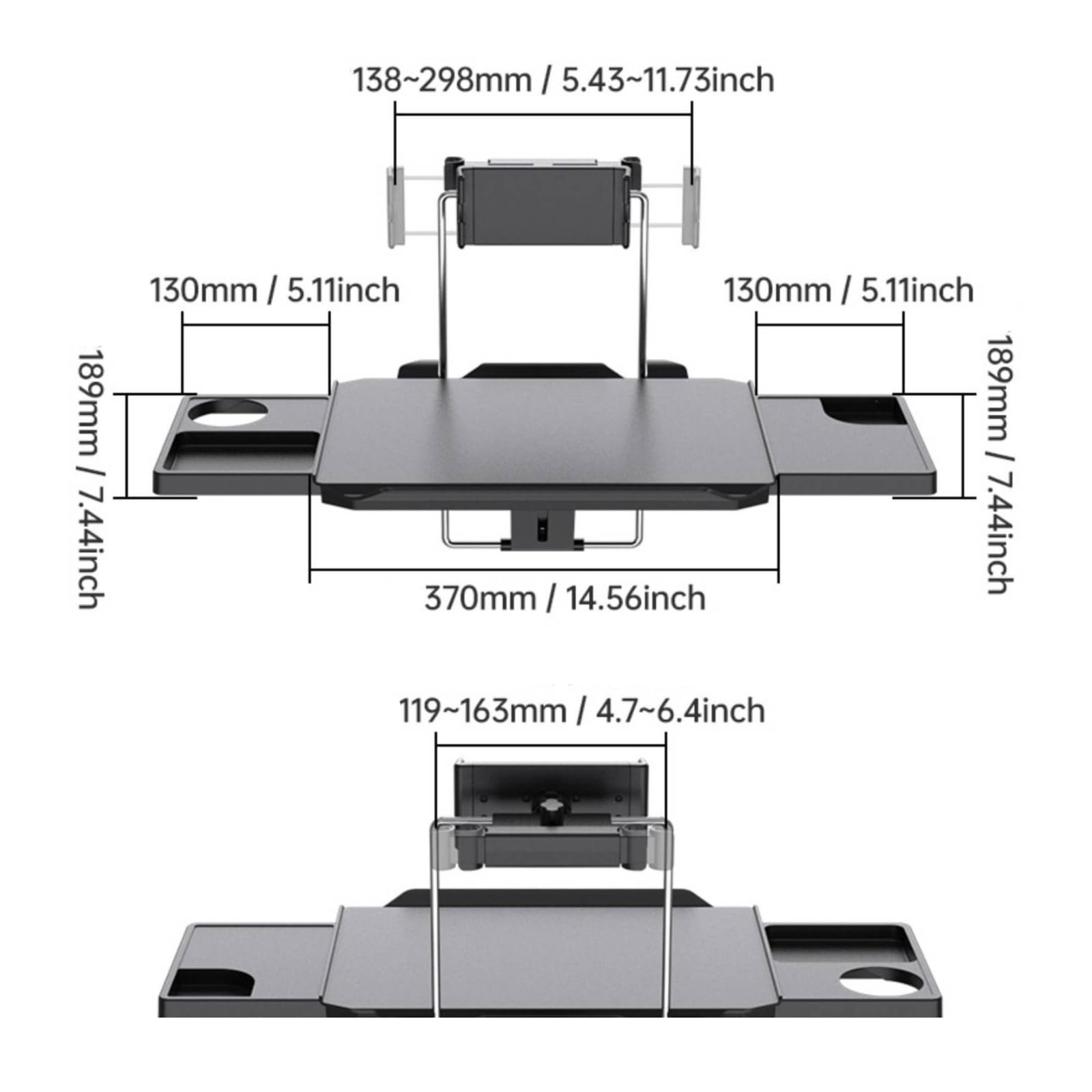 Banja Via Coche | Estable, Mesa Plegable para Asiento Trasero, Universal, Organizador Asiento Trasero con Mesa Plegable