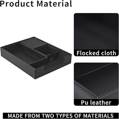 Miniatura 5 de Paquete de 4 suministros de oficinaorganizador de escritorio de cuero para bandeja de papel para cartas, soporte para notas adhesivas, taza para