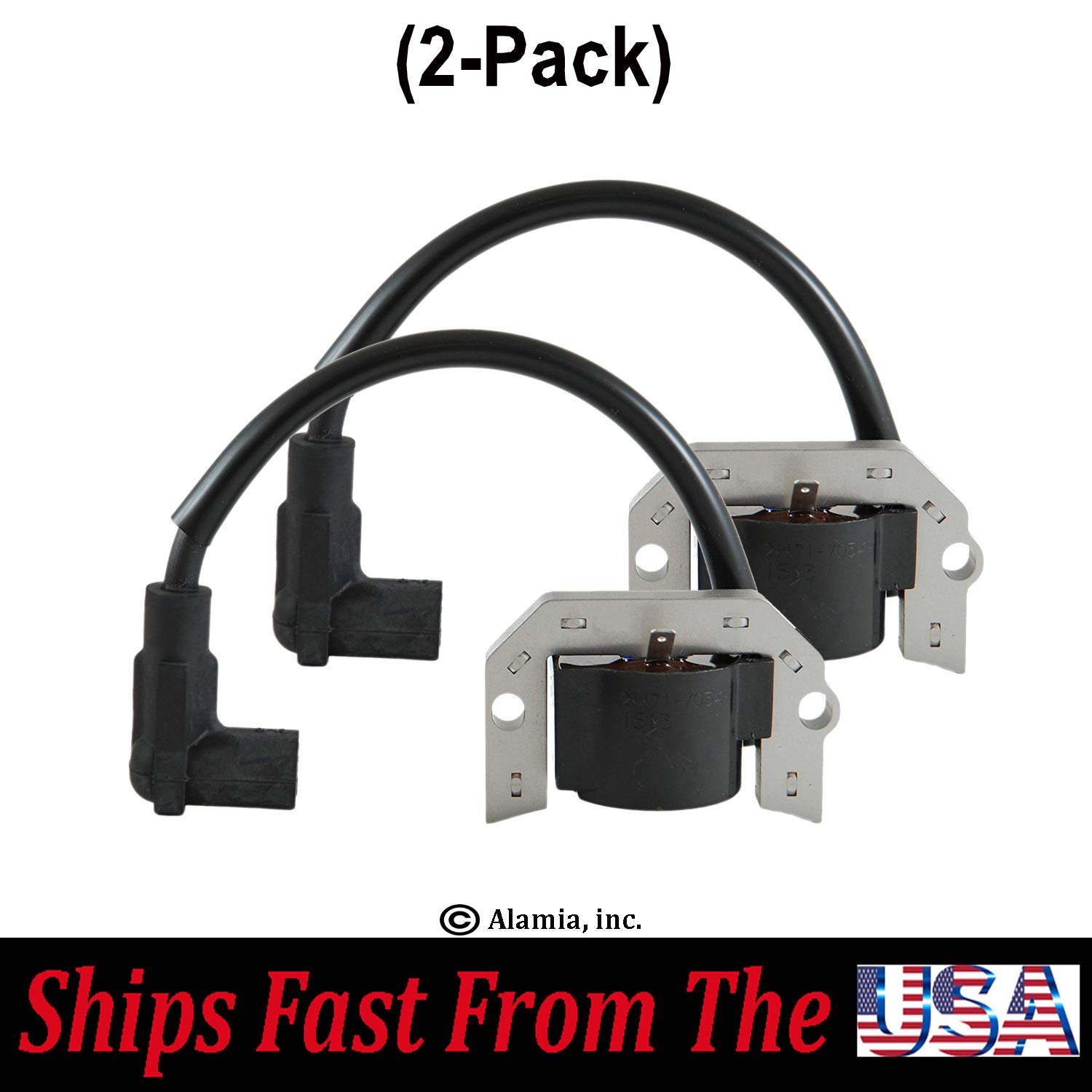 (2-Pack) Original Kawasaki Ignition Coil, 21171-7034 Fits, Kawasaki Series Engines Models FH430, FH5