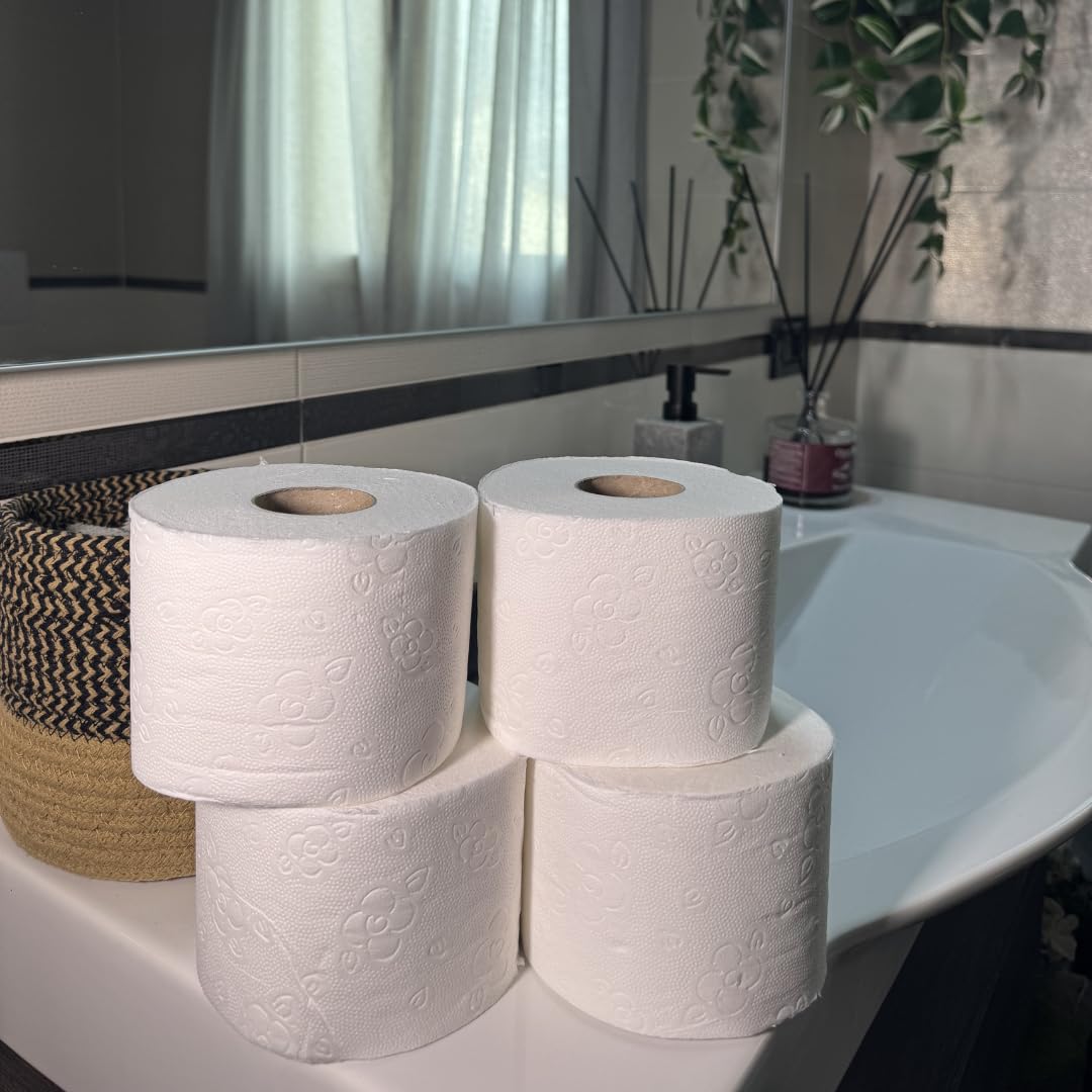 ZPAPER - 80 Rotoli di Carta Igienica, 100% pura cellulosa 2 Veli, morbida e resistente per la casa o l'ufficio