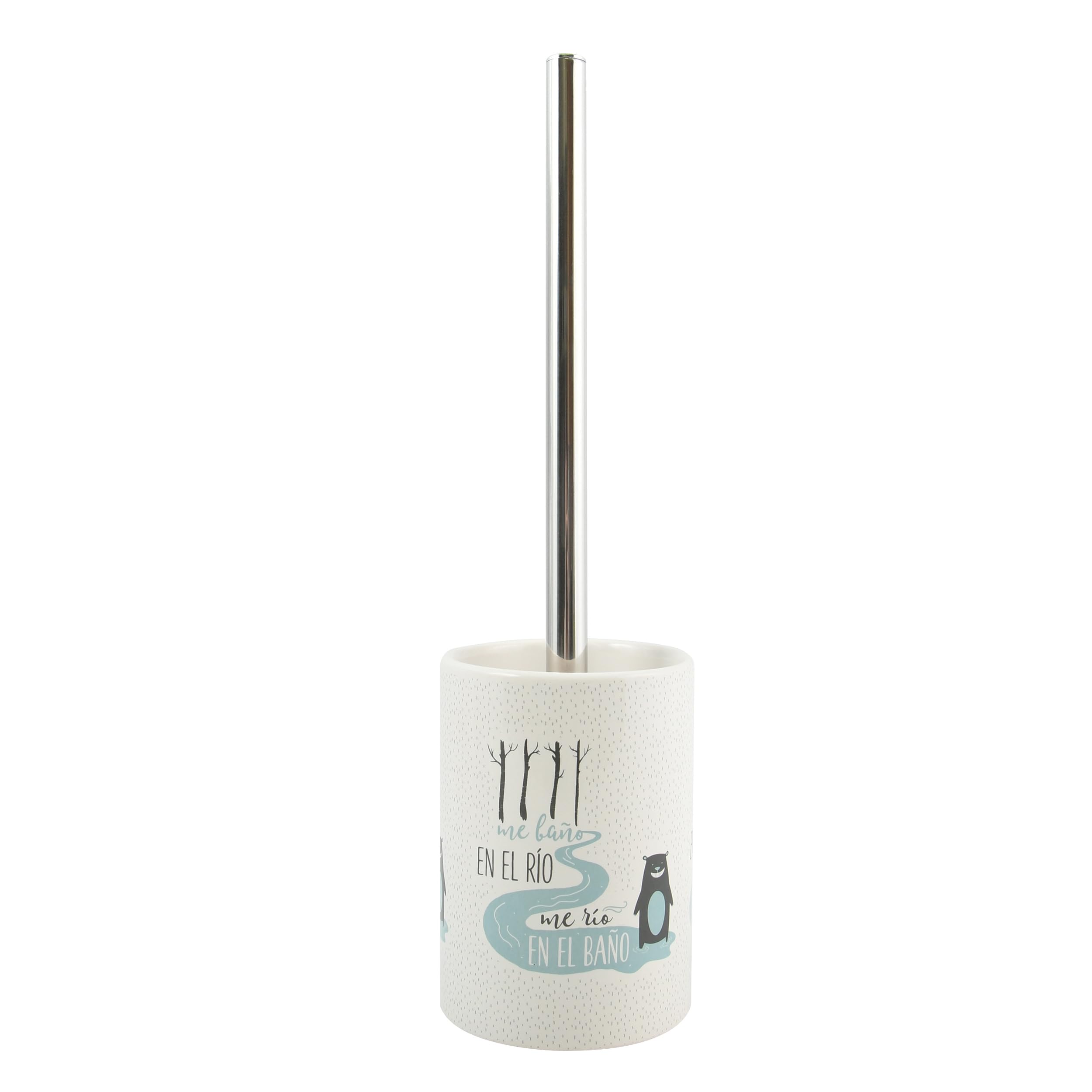 Brosse WC céramique MSV Rio blanc anti-basculement pour des toilettes propres