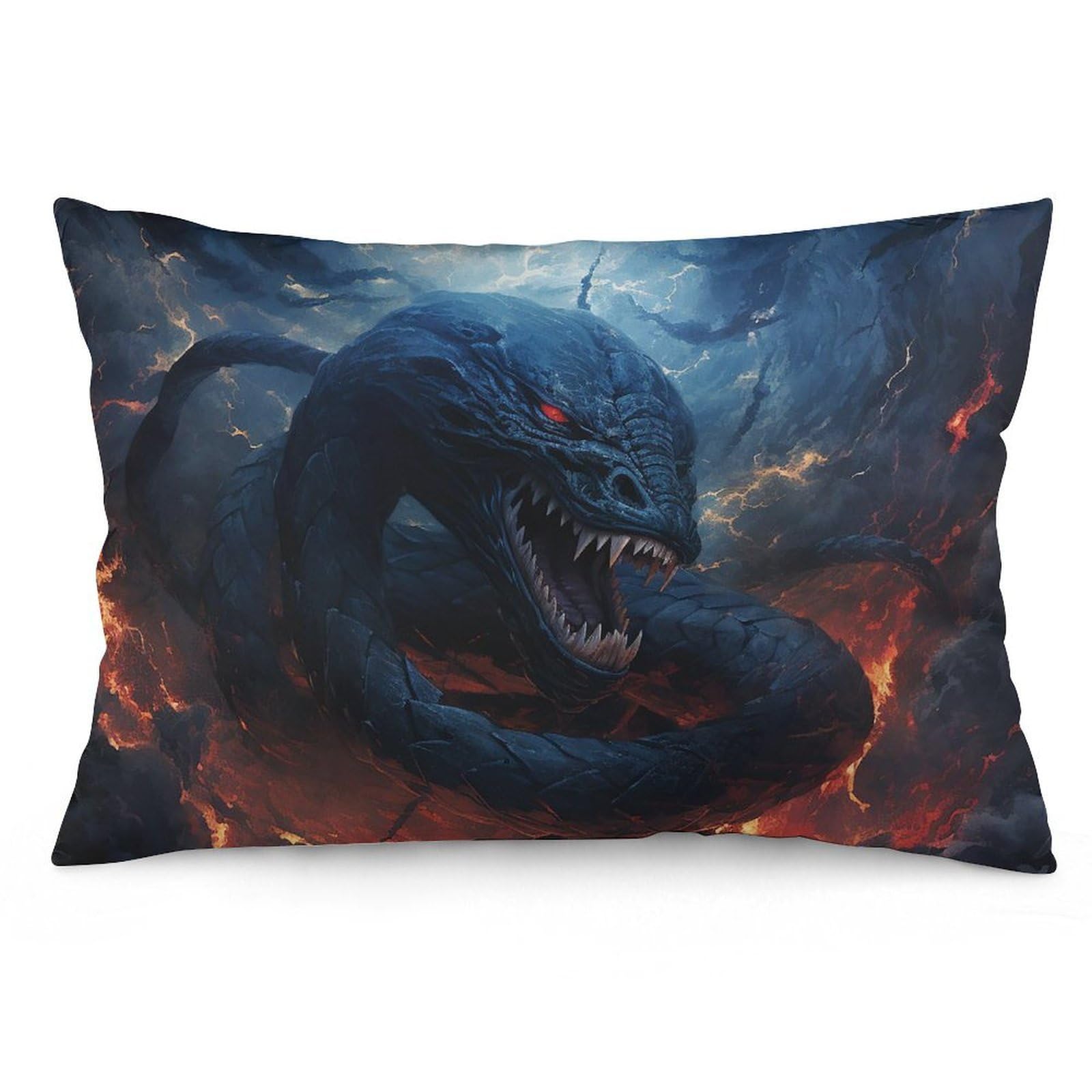 NTVOWPZO 2 Pack Decoration Throw Pillow Covers 16 "x24 Pillowcases Covers Black Snake in Flames Pillowcases Modern Farmhouse Home Decor Sofa Cushions Covers for Couch Bed Living Room