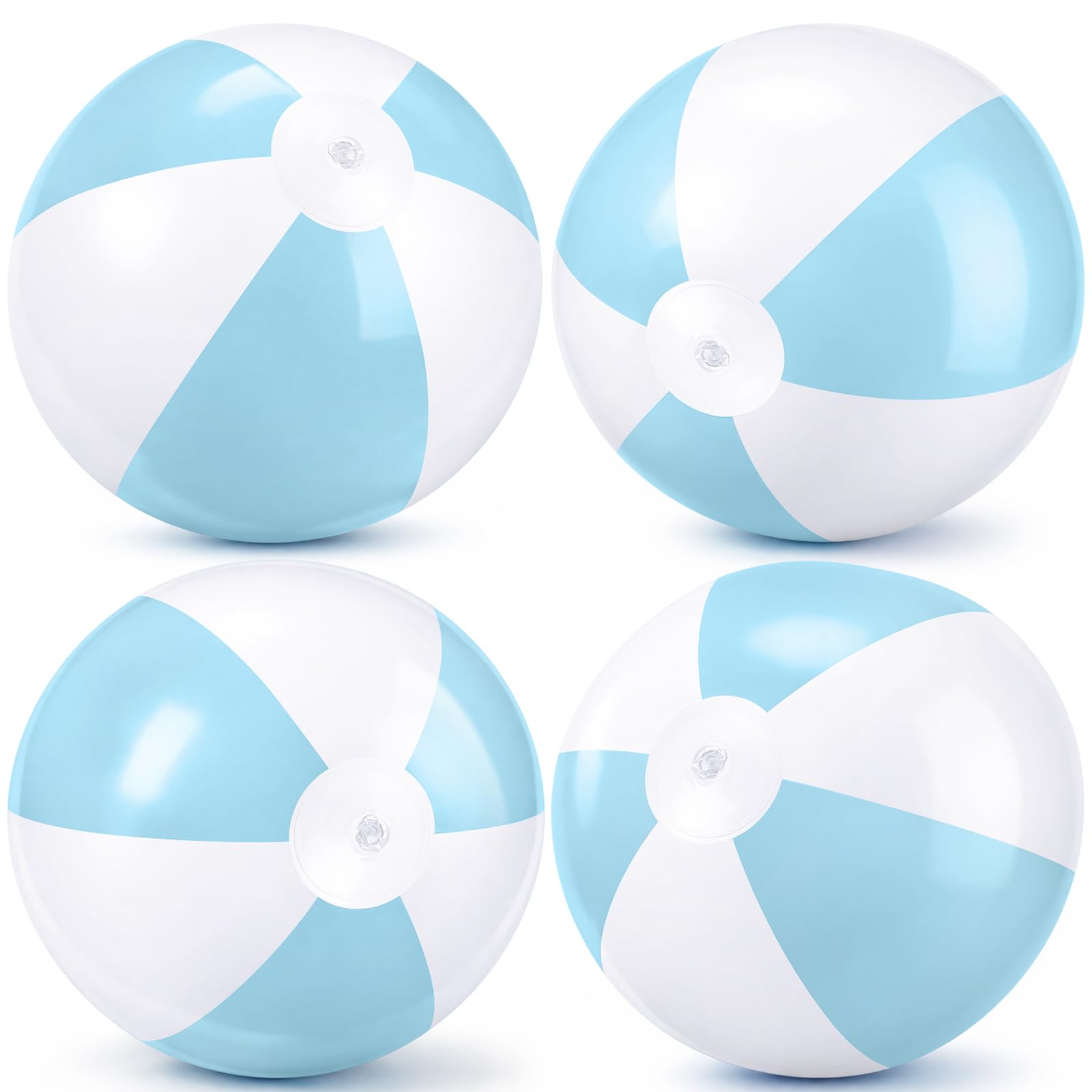 MiniInflat 4 Pack Pastel Beach Balls,Macaron Blue,16 Inch