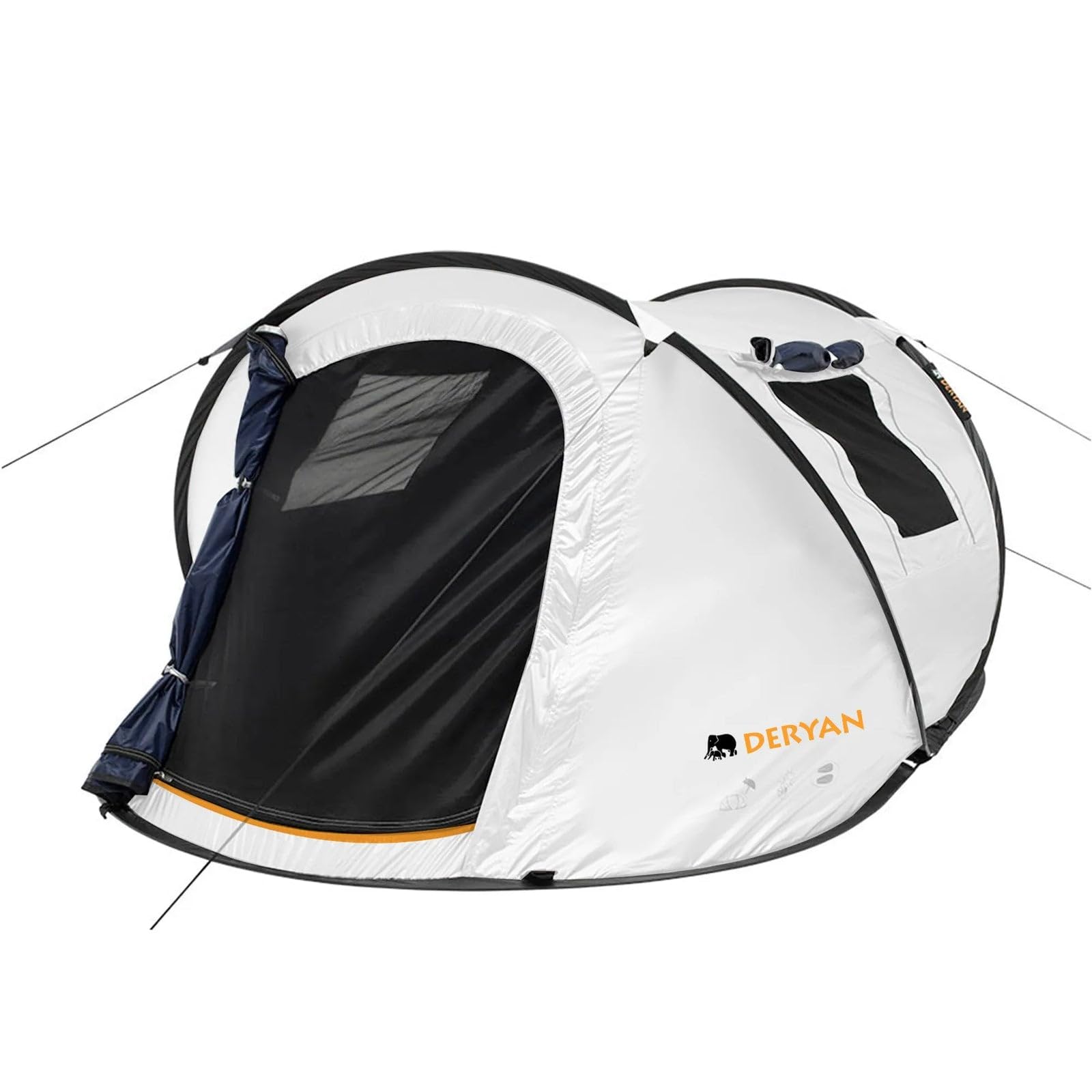 Deryan Tente de Voyage Luxe Dome Tente Pop-Up Tente 2 Personnes Montage en 2 Secondes Anti UV 50+ Imperméable Camping Plage Jardin Crème