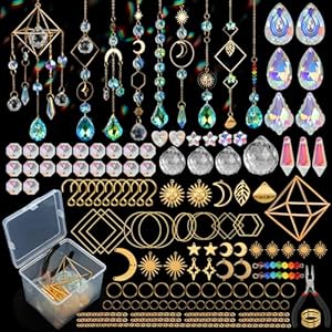 HYBEADS DIY Suncatchers, 400 pcs Sun Catchers Making Supplies Kit Art and Crafts for Adults Prism Hanging Decorative Suncatcher with Crystals Rainbow Maker for Indoor Windows Office Home Decor