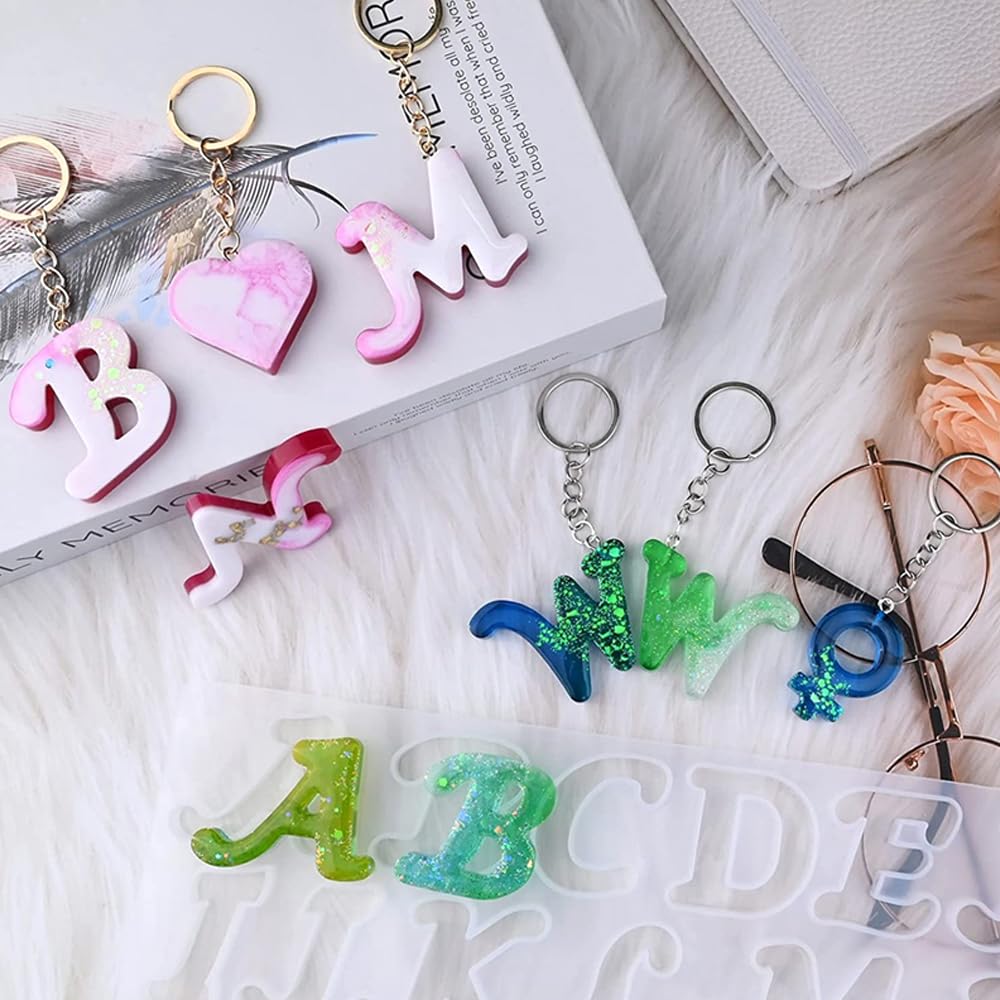 Kit Stampi Resina 134 Pezzi Mocoosy - Stampo Lettere E Numeri In Silicone Per Portachiavi Fai Da Te - Foto 9