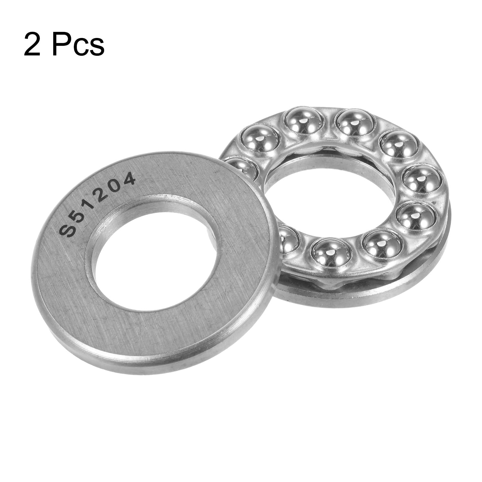 QUARKZMAN S51204 Poussée Bille Roulement 20mm x 40mm x 14mm Inox Acier avec Rondelles ABEC1 2pcs