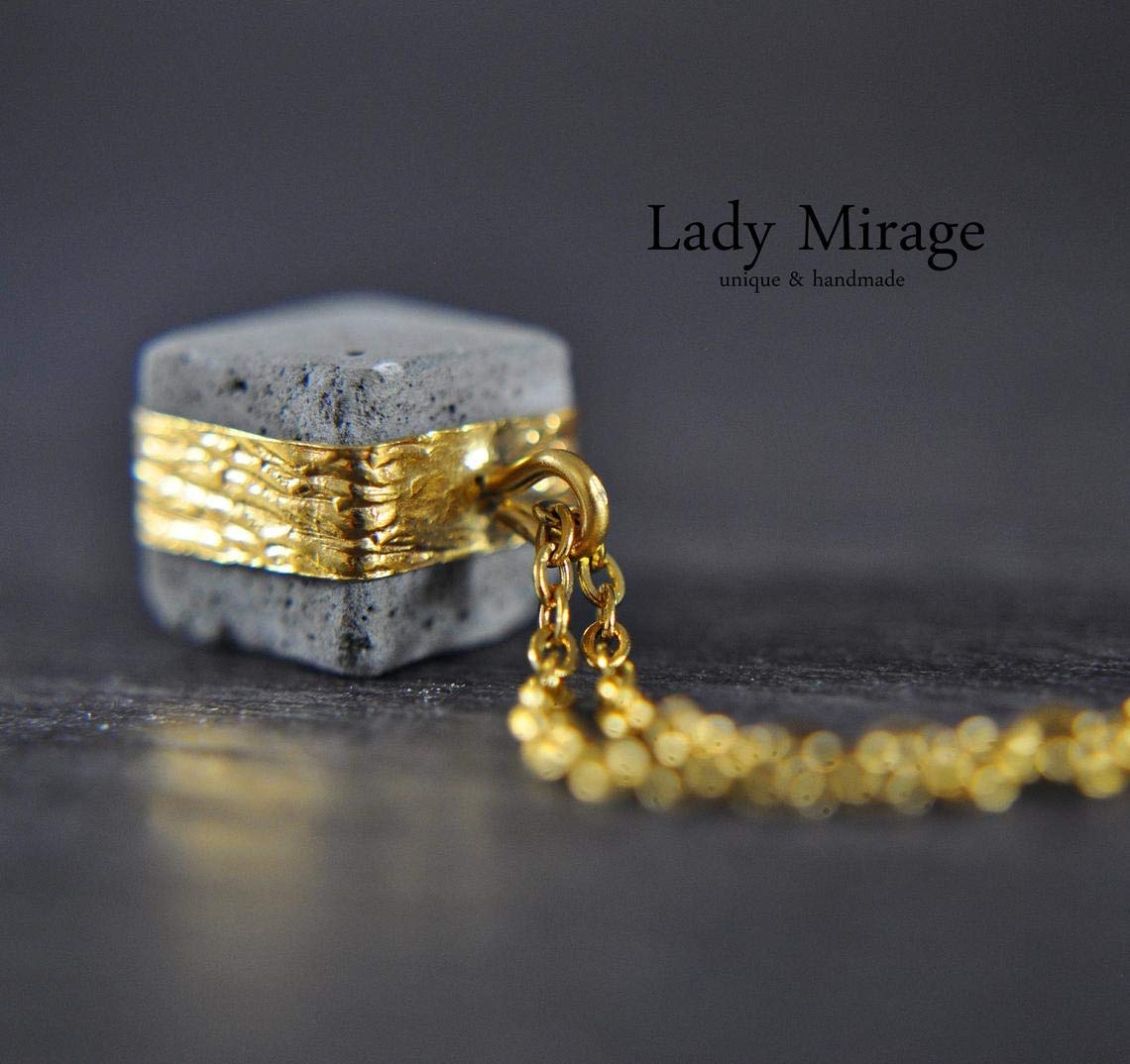 Set de regalo | Concreto Servicio de regalo incl. Latón | Chapado en oro | Regalo de joyería | Navidad | Hecho a mano | Regalo para mujeres | Cubo | Único