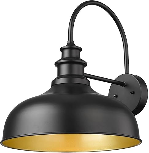 Bestshared Luces de granero para exteriores de 16 pulgadas, cúpula grande, lámpara de pared para exteriores, apliques de pared industriales, luz de