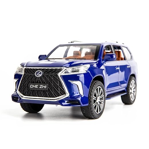 Bdtctk 1/24 lexus 570 off-road in luxury suv model car, zinc alloy pull back big toy car with sound and light for kids boy girl gift(black)