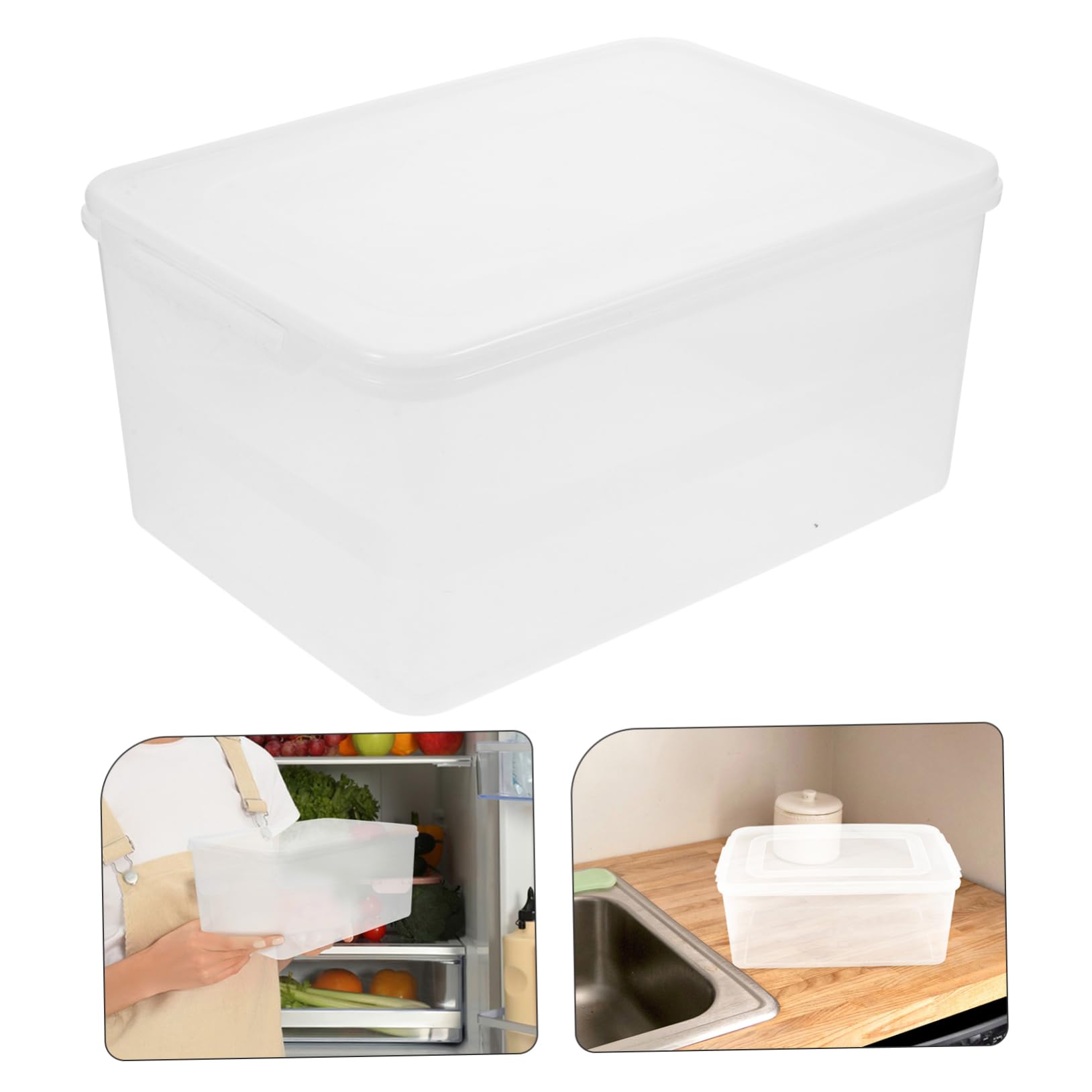 Verschließbare Lebensmittelbox 4 Stück 5, 2l Pp Weiß Rechteckig | Luftdicht, Stapelbar, für Gemüse und Nudeln, Küche oder Camping, Kühlschrankbox mit 4 Behältern