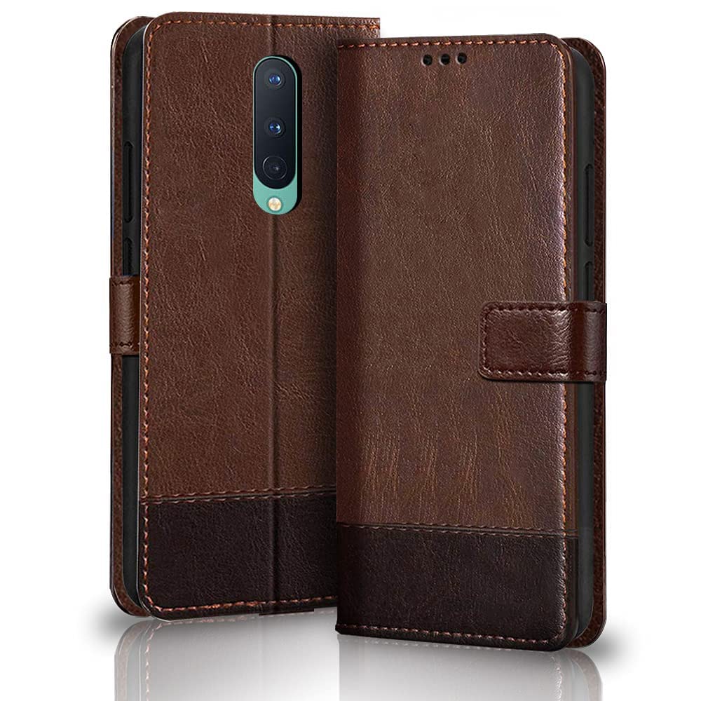 TheGiftKart Dual-Color Leather Finish Flip Back Cover Case for OnePlus 8 | Inbuilt Stand & Pockets | Wallet Style Flip Cover Case for OnePlus 8 (Brown & Coffee) (B09LV4KDY7) Amazon Price History, Amazon Price Tracker