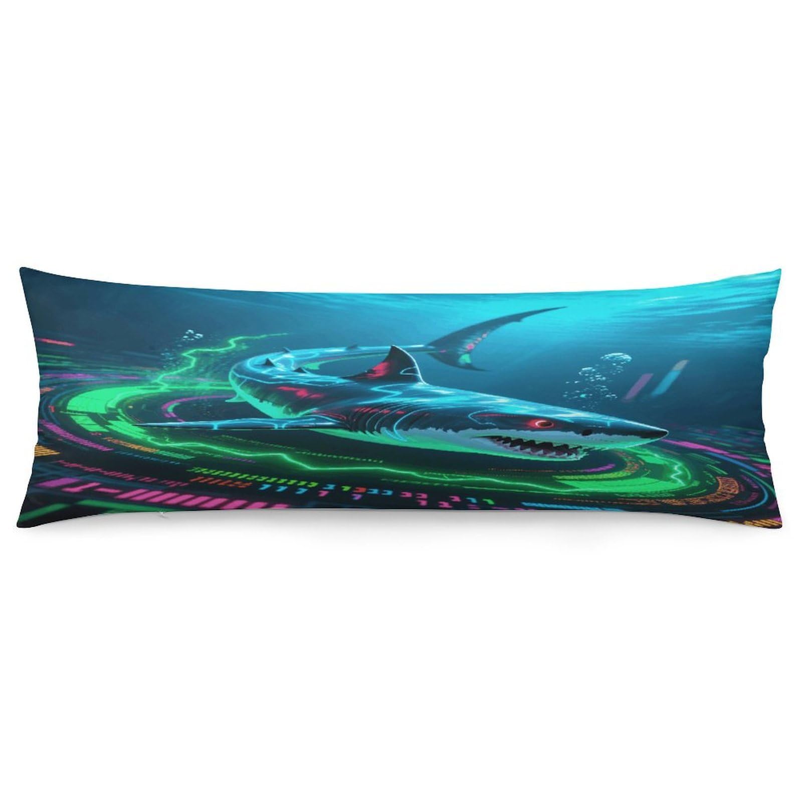 VstaDank Shark Pillow Cover Decorative Lumbar Pillow Cover 19x53 Inch Long Body Pillows Case Soft Luxury Decorative Throw Pillowcase for Couch Sofa Bedroom Car Decor Pillowcover