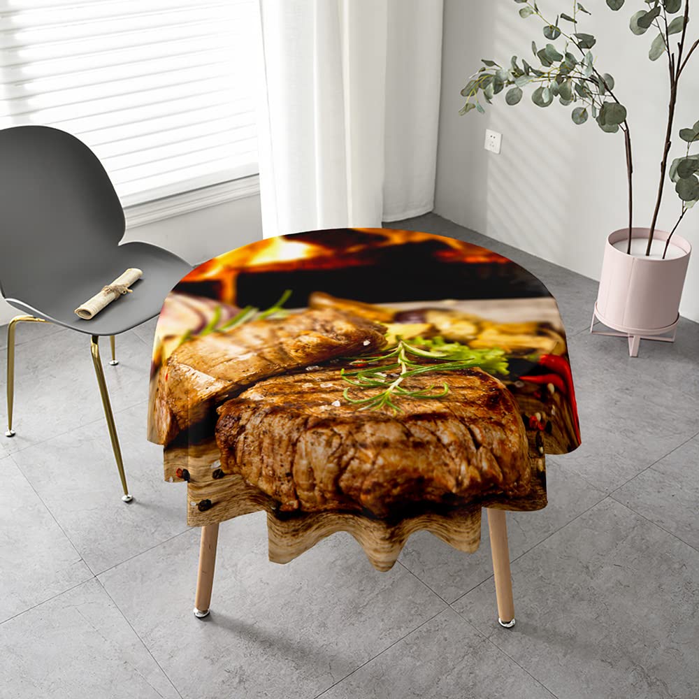 Highdi Nappe Ronde Effet Lotus Anti Tache Nappe De Table Lavable Tissu