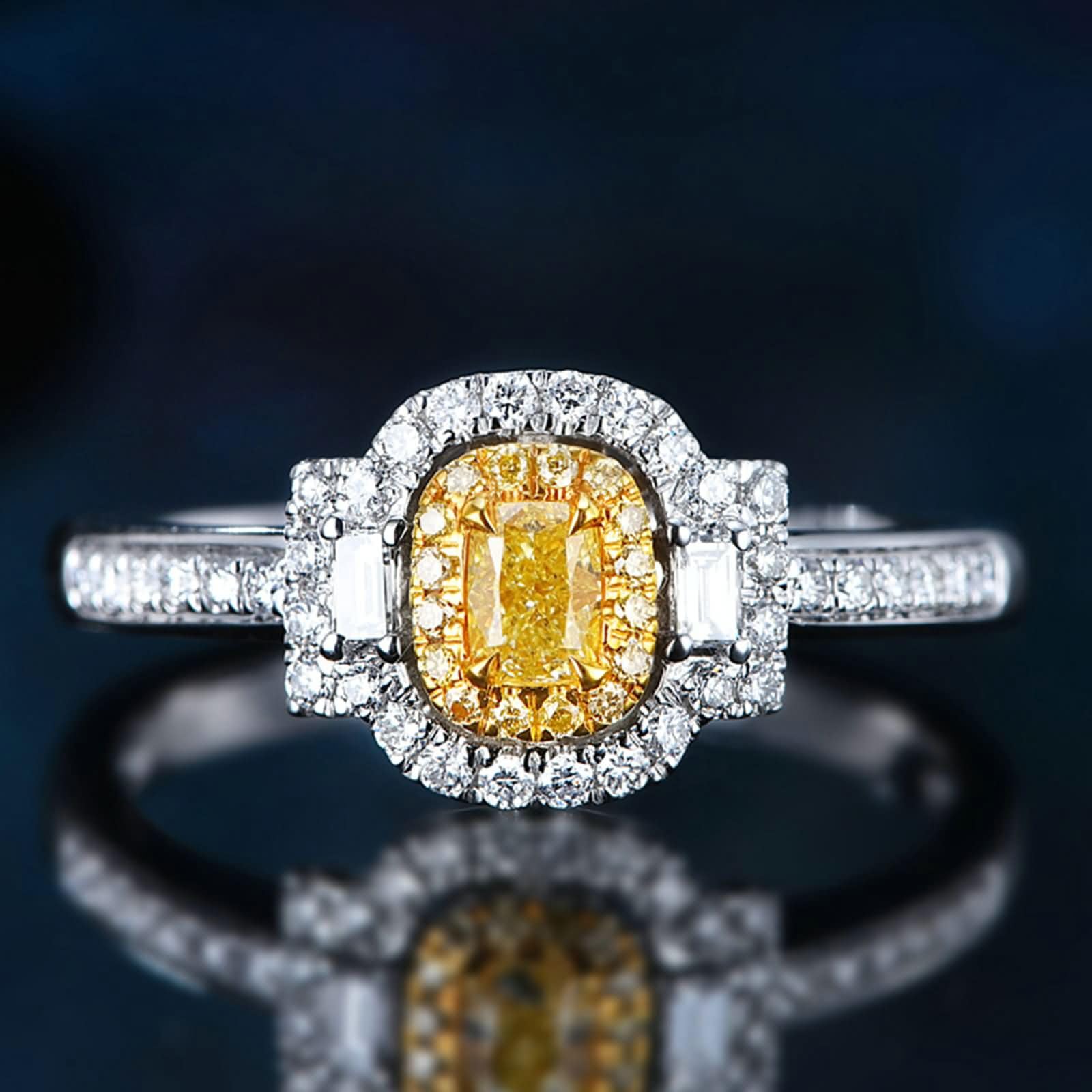 Uomo Anello Fedina Oro Bianco 9K / 14K / 18K 750, Rettangolo con Diamante da 0,17ct, Anello Fidanzamento Giallo Argento Uomo
