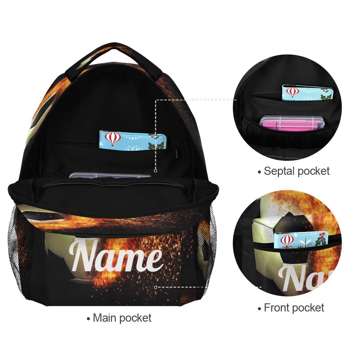 Custom1 - Mochila para niños con texto en inglés "Añade tu nombre", mochila para estudiantes primarias, bolsa para libros para niños y niñas, Personalizado13, talla única