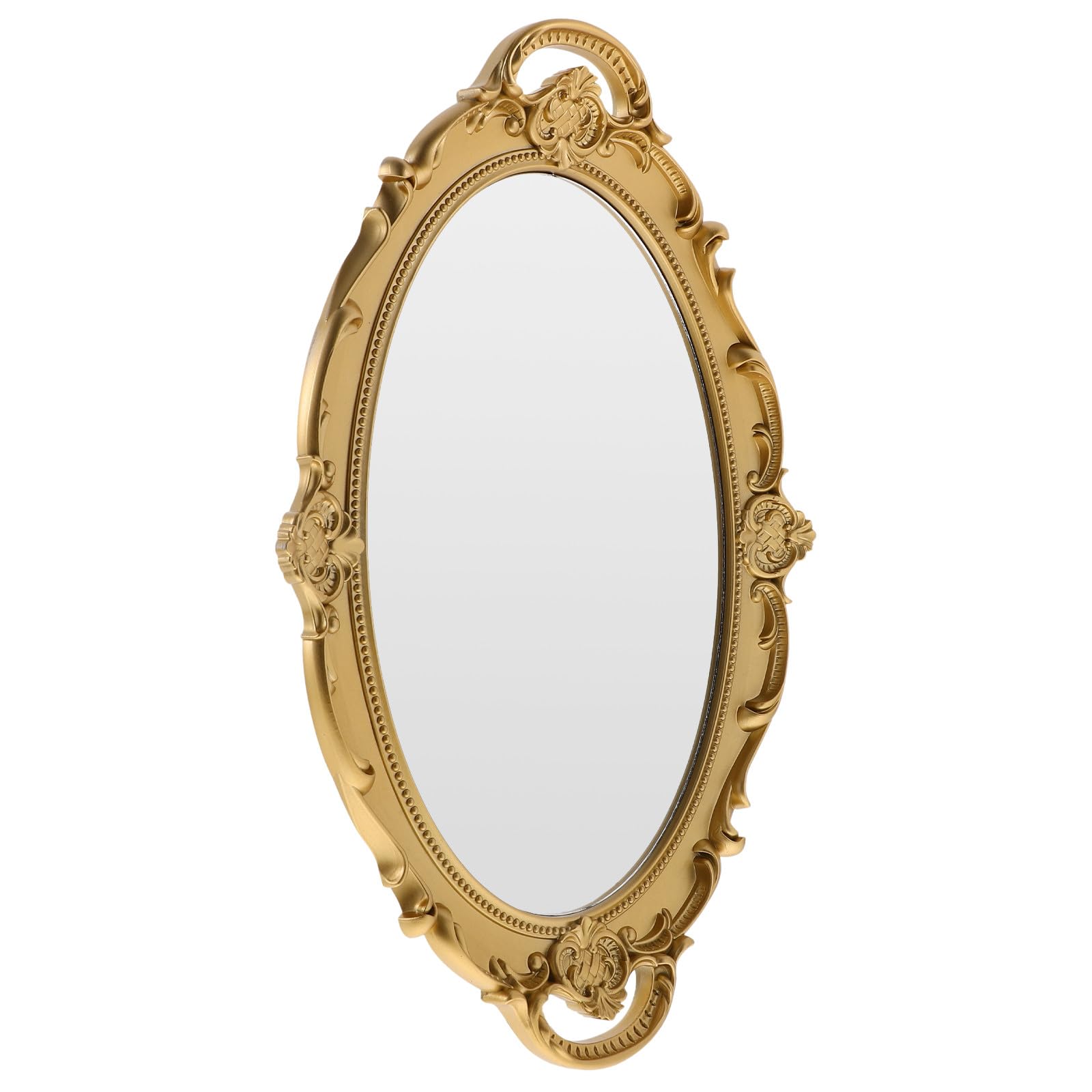 Miroir décoratif rétro doré pour salle de bain et dressing élégant