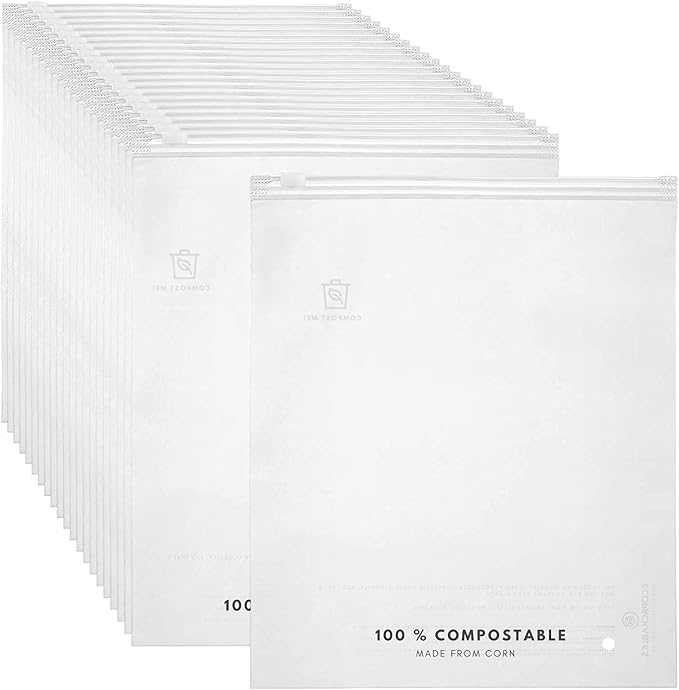 EcoPackables 12x18in 100 Compostable Frosted Clothing Bag