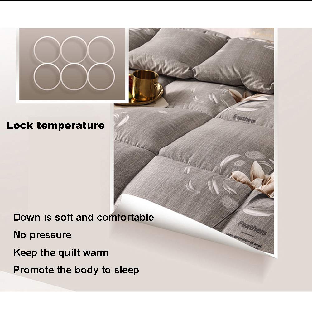 Winterbettdecke King Size Gänsedaunenbettdecke mit 100% Baumwolle Daunendichter Stoff Daunenbettdecke Doppelbett Antiallergiker und warme Schmusedecke mit Ecklaschen (A 220x240cm 4kg)