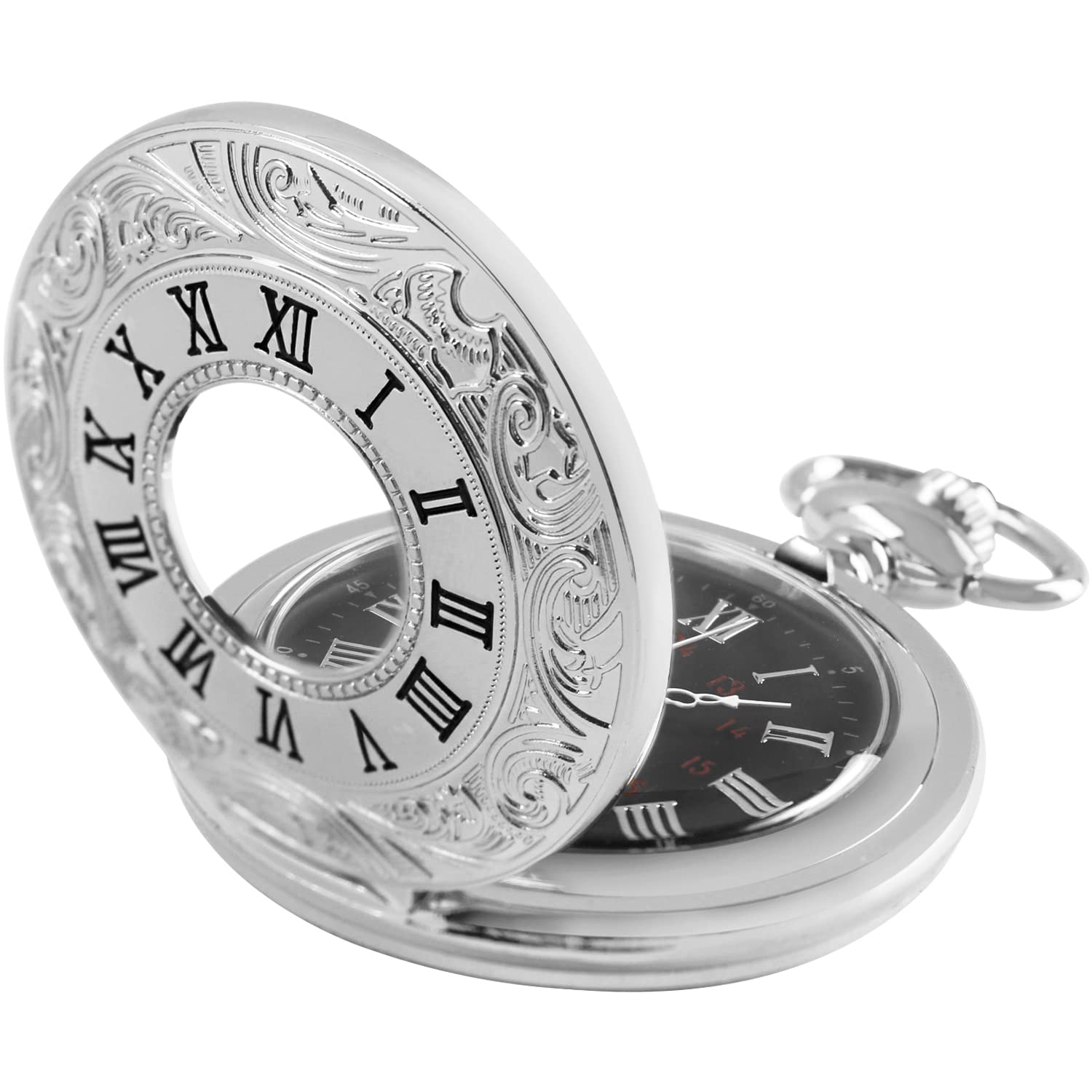 orologio da tasca, Orologio da tasca Steampunk al quarzo vintage con numeri romani