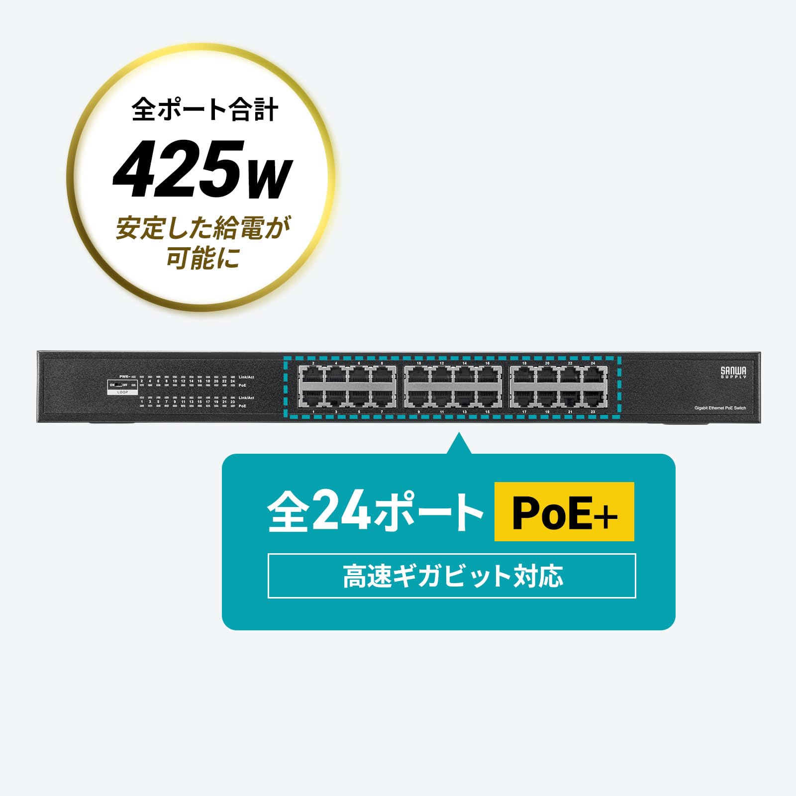 Amazon.co.jp: サンワサプライ レイヤー2ギガビット対応PoE