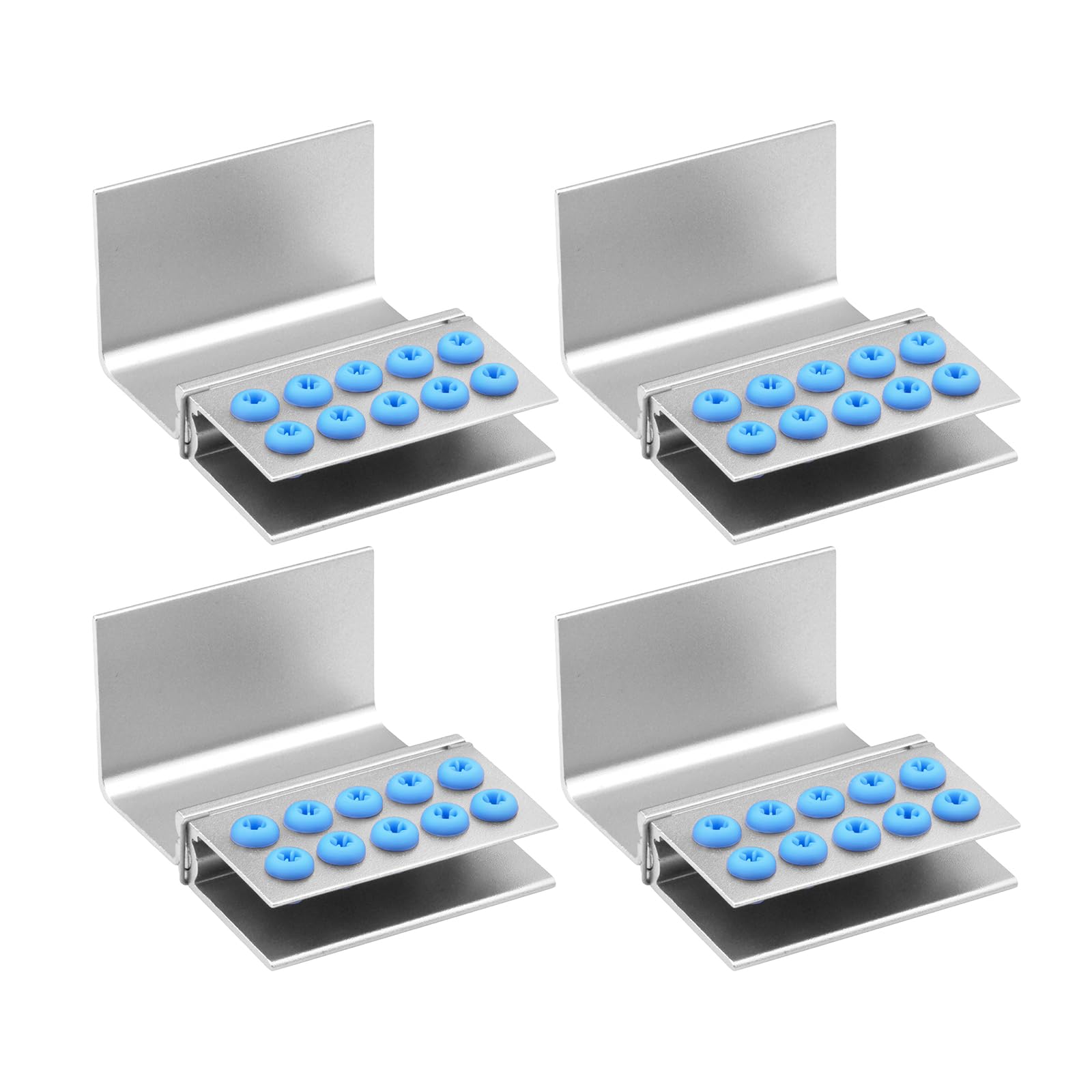 EustomA Set di 4 supporti per frese a 10 fori, autoclavabili in autoclave, colore argento
