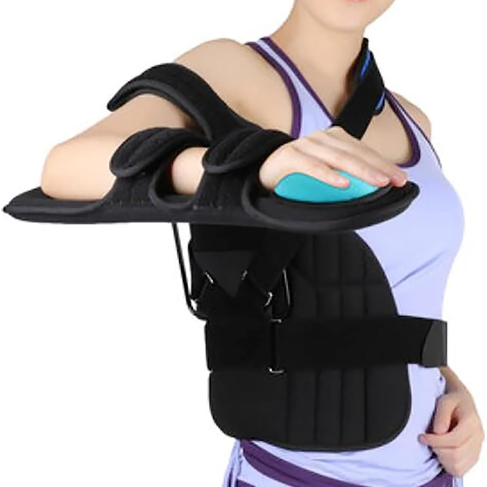 Ortesis de soporte de fijación de abducción de hombro, protector de fijación de rehabilitación de fractura de brazo de húmero de hombro ajustable, diseño de velcro ajustable, soporte y compresión