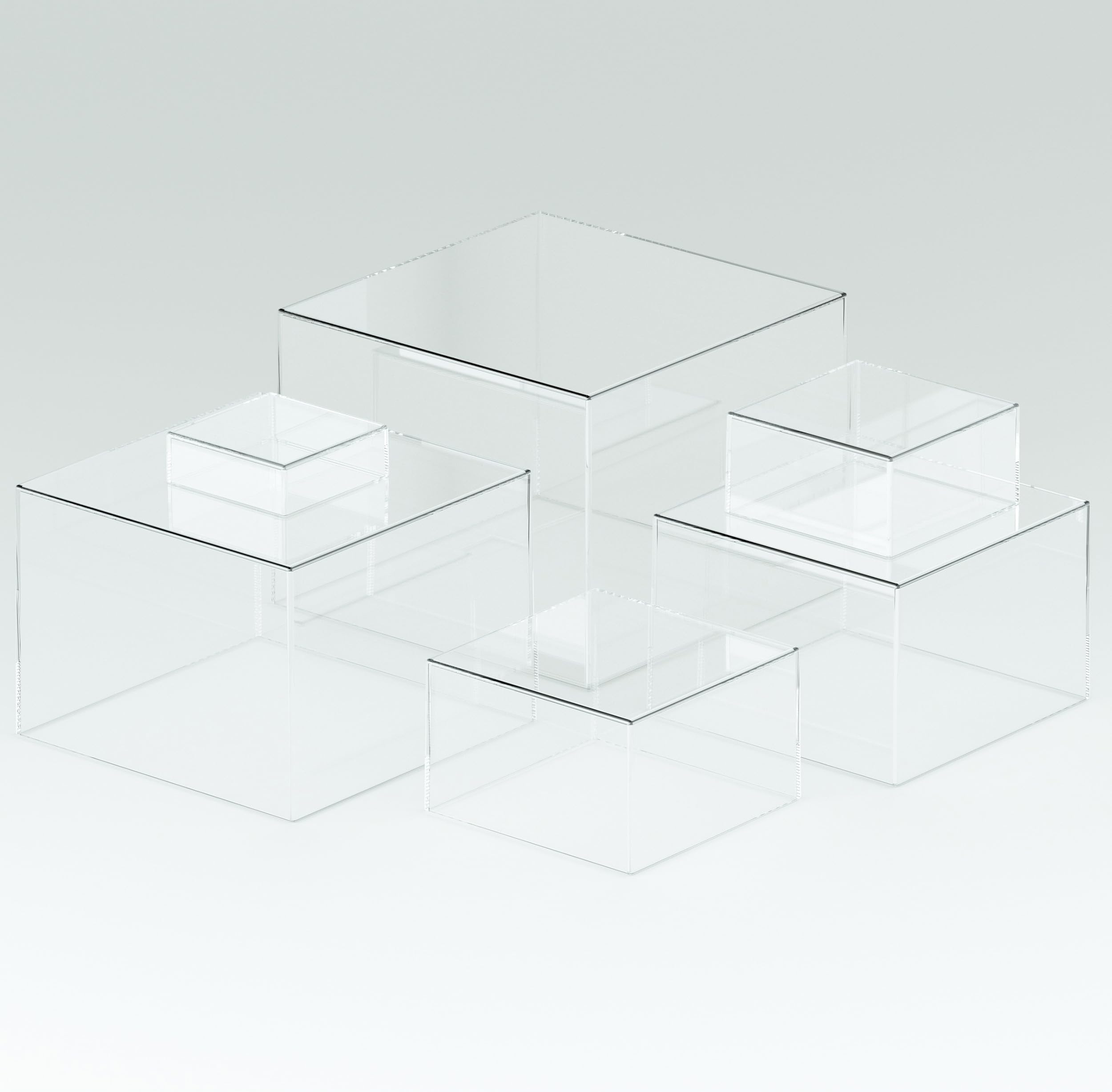 Amazon.com: Leinuosen 6 Pcs Acrylic Display Box Acrylic Cube Display ...