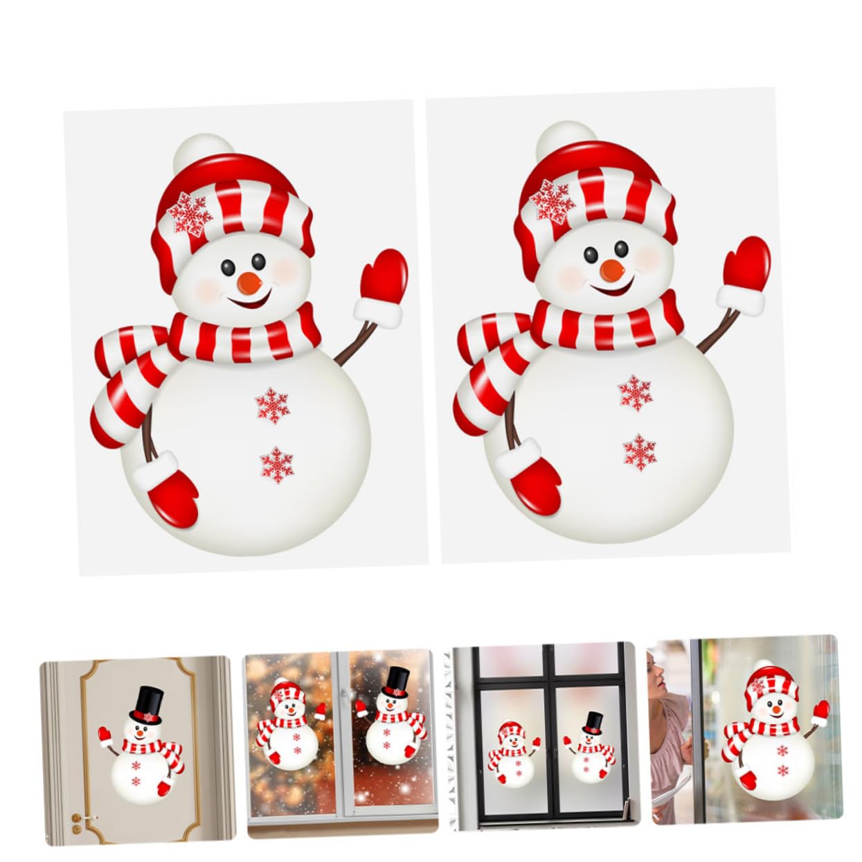 IMIKEYA 10 Bögen Aufkleber Selbstklebender Fensteraufkleber Weihnachtszubehör Weihnachts Türaufkleber Weihnachts Fensteraufkleber Schneemann Fensteraufkleber Schneemann