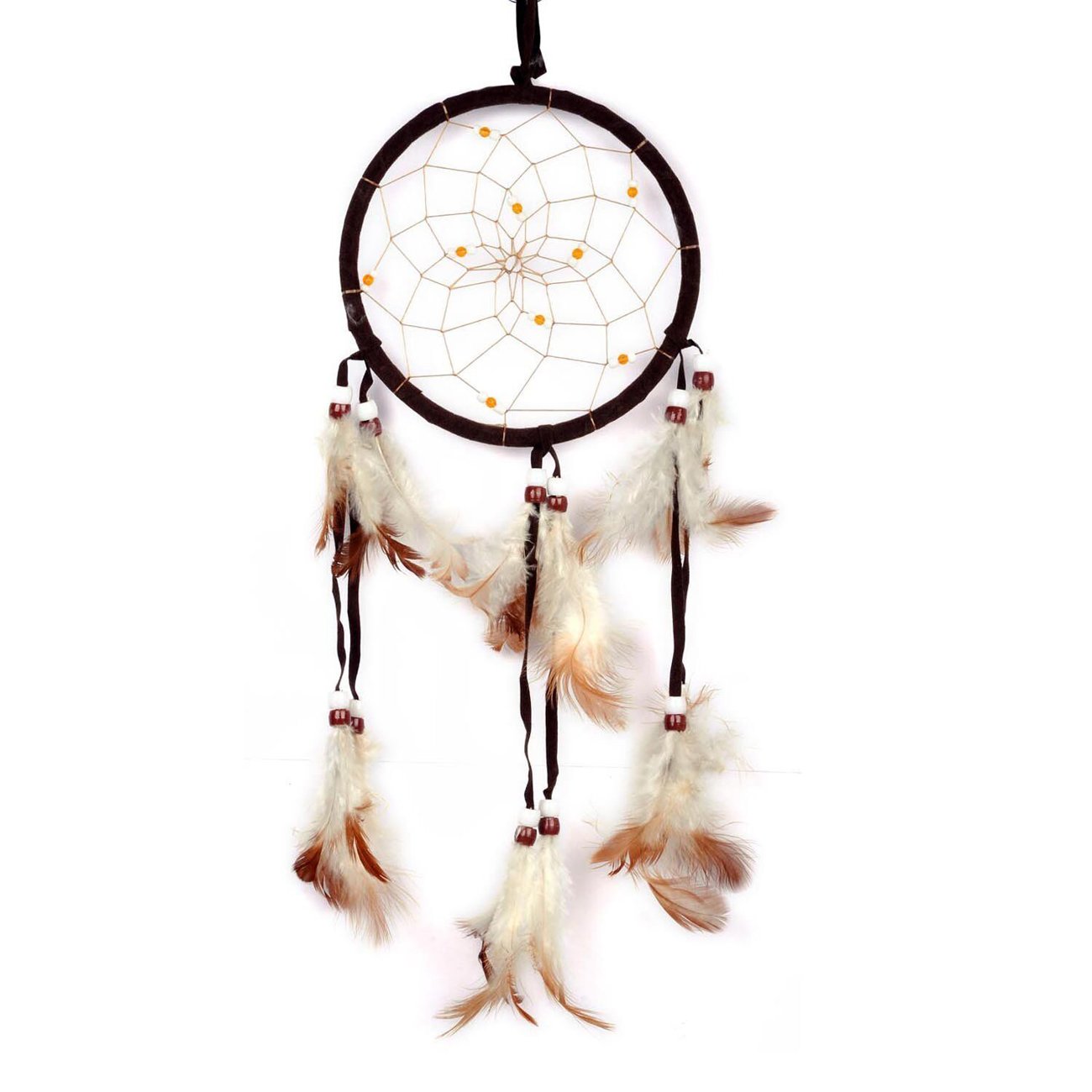 PINKSEE Handmade Dream Catcher with Feathers Hanging~Approx 4.7 inch Diameter 18.9 inch Long (1PCS)