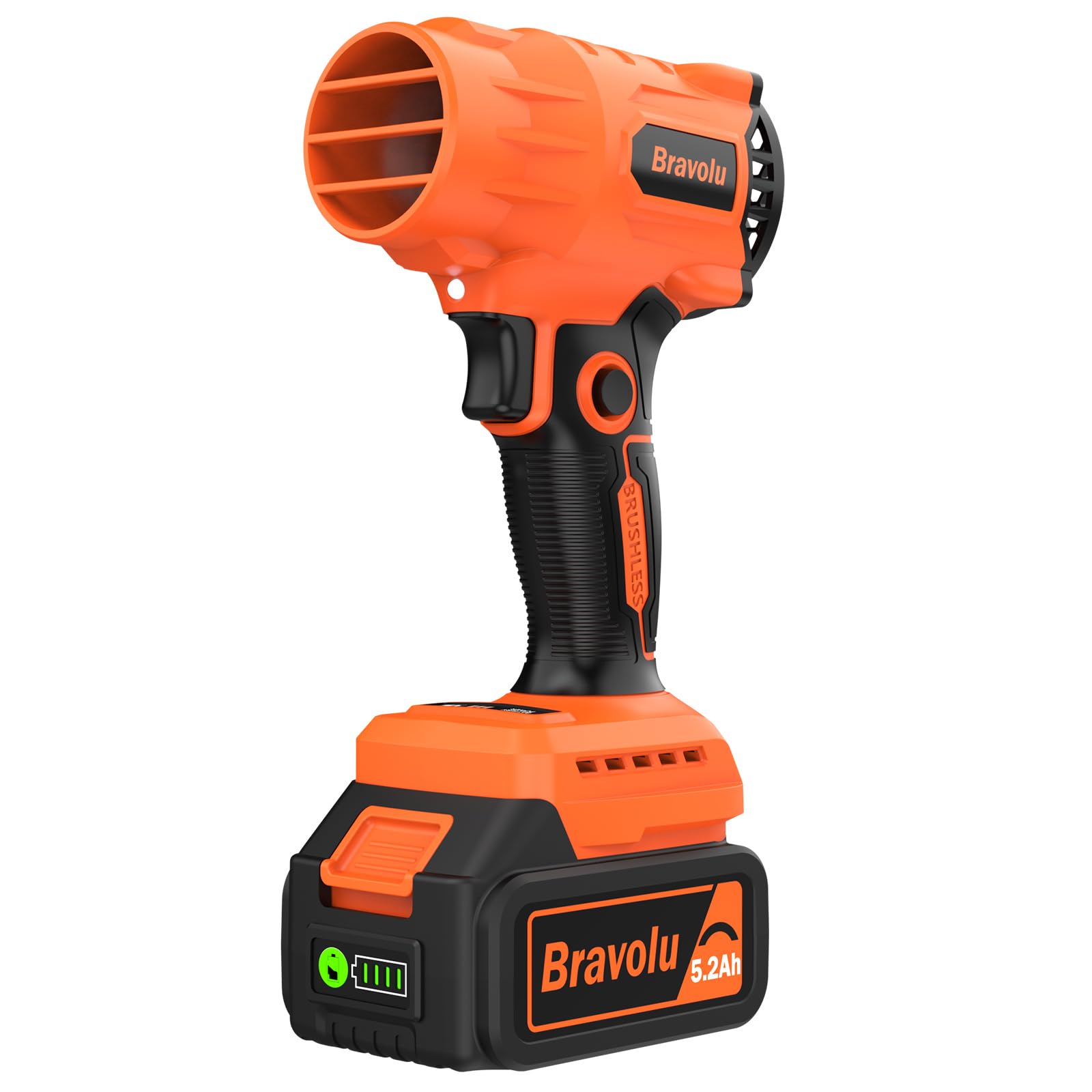 Soplador de Hojas, Mini Soplador con Baterías de 5200 mAh y Cargador, Potente Motor sin escobillas, Velocidad del Aire MAX 200 km/h, Control De Velocidad Variable