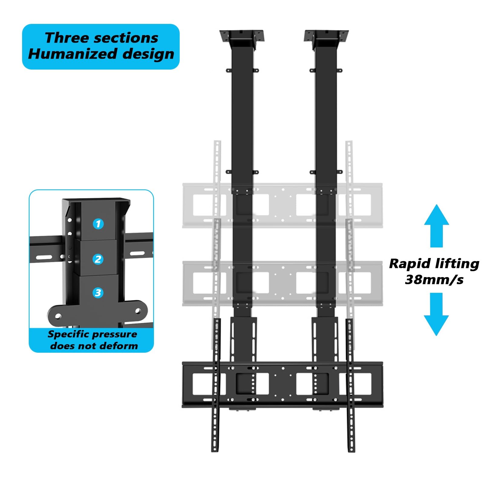 Elevador motorizado de techo para TV con control remoto, soporte retráctil automático para pantallas planas y curvas