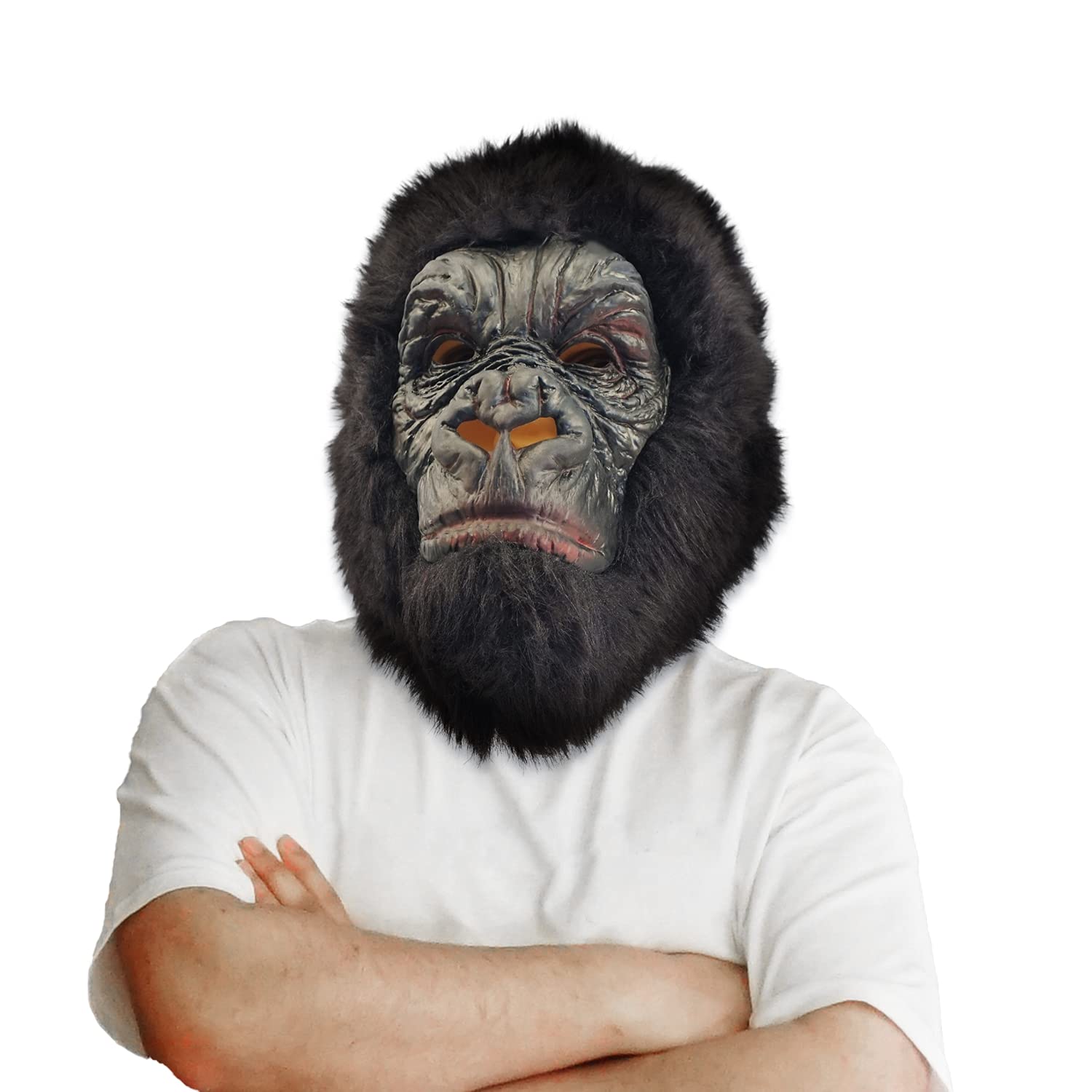 CreepyParty - Máscara de Gorila King Kong de Látex de Cabeza Completa, Máscara Realista de Chimpancé, Disfraz para Halloween, Carnaval, Fiesta de Cumpleaños