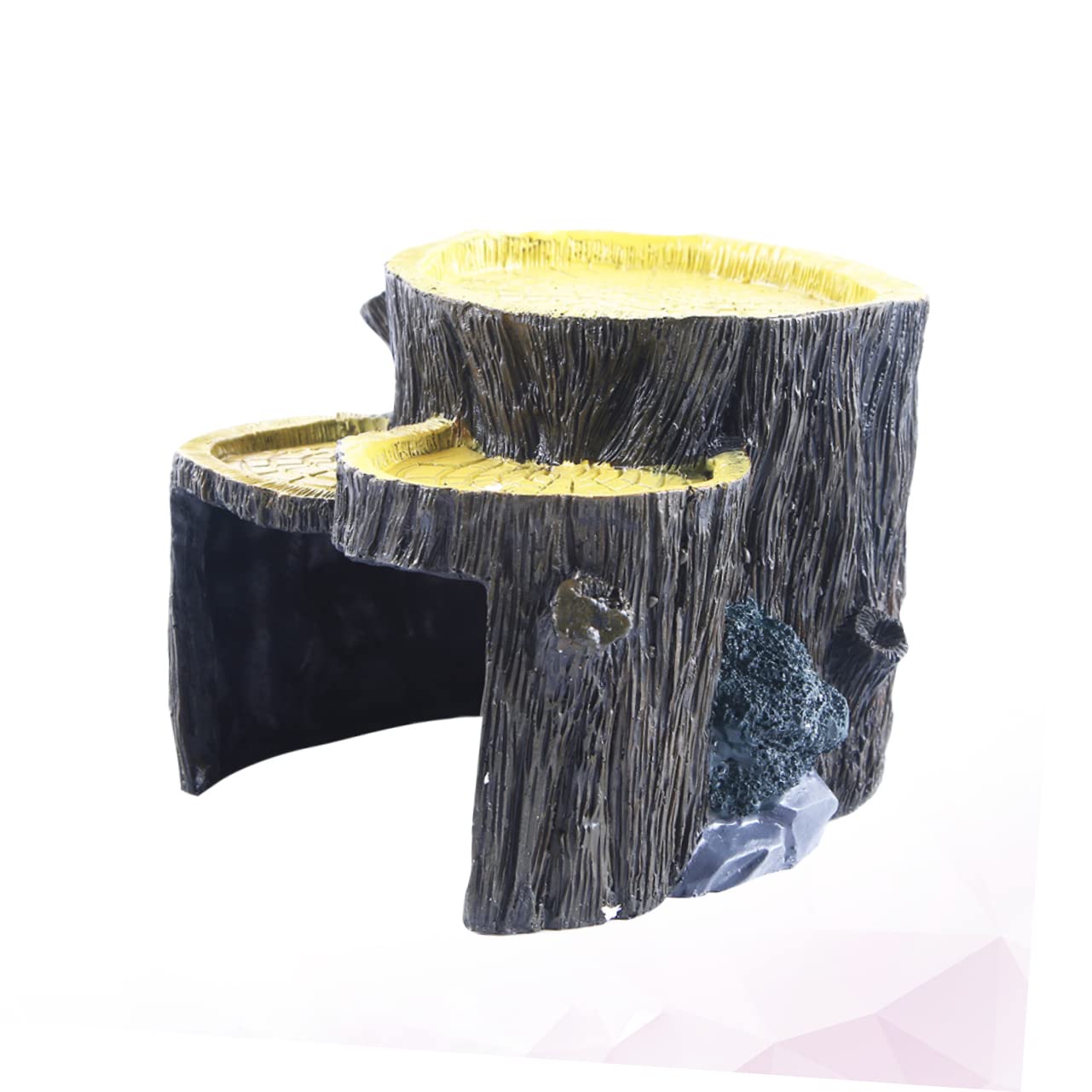 Nascondiglio in Resina per Rettili e Pesci per Terrario e Acquario | Ornamento Mini Ceppo, 1 Pezzo, Decorazione Paesaggistica per Habitat, Uso in Vasca