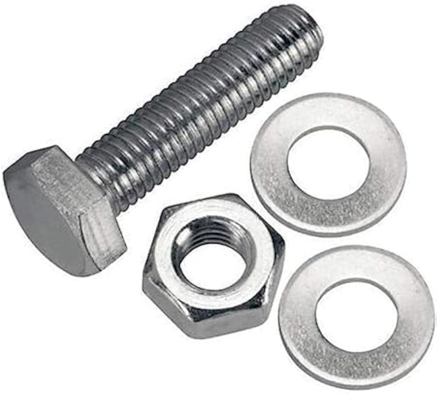 QuotelComplete Set of 12 Hex Head Screw Bolts, Nuts, and Washers with Fully Threaded Design and GI Plain Finish for Various Applications | (10, 16MM)