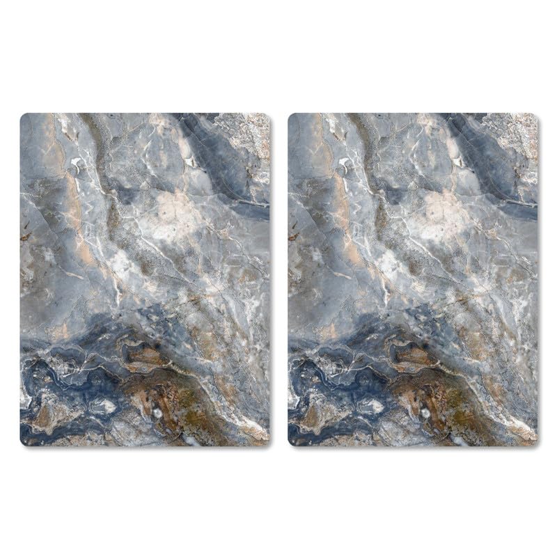 Pagnanno Hob Covers Chopping Board Pack of 2 - Versatile Kitchen Board Glass Worktop Savers - Heat Resistant Sink Boards, Worktop Protectors - Marble Effect Grey (Design 5, 50x40CM) — image 1