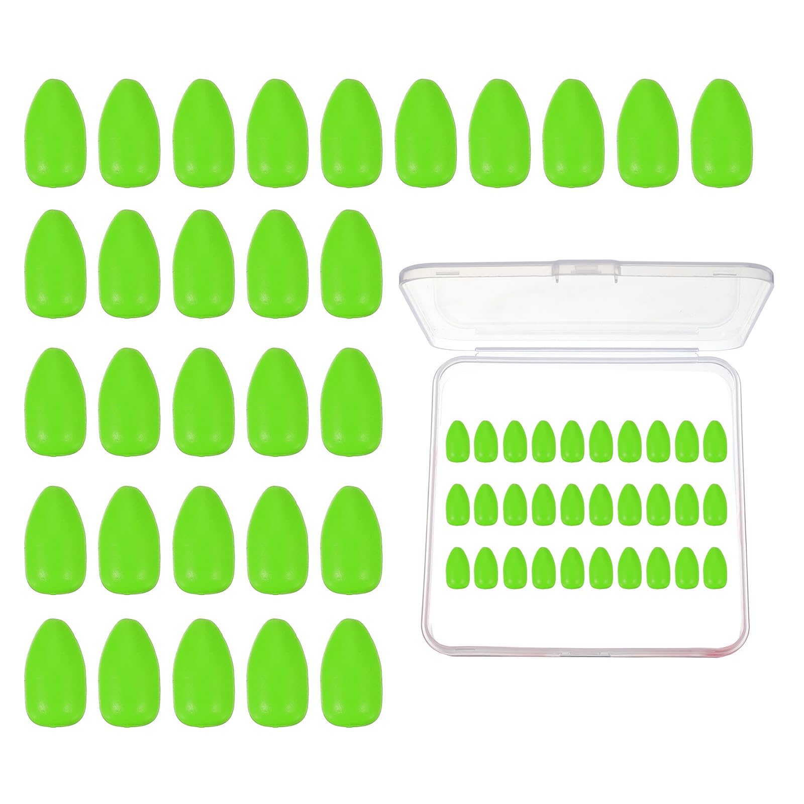 YELARXI Fishing Foam Floats, Snell Fishing Rig Floats Strike Indicators with Clear Tackle Box, 0.5" D x 0.9" H Fit for Perch Carp Bass Fishing Corks Saltwater Freshwater (30 Pack, Green)