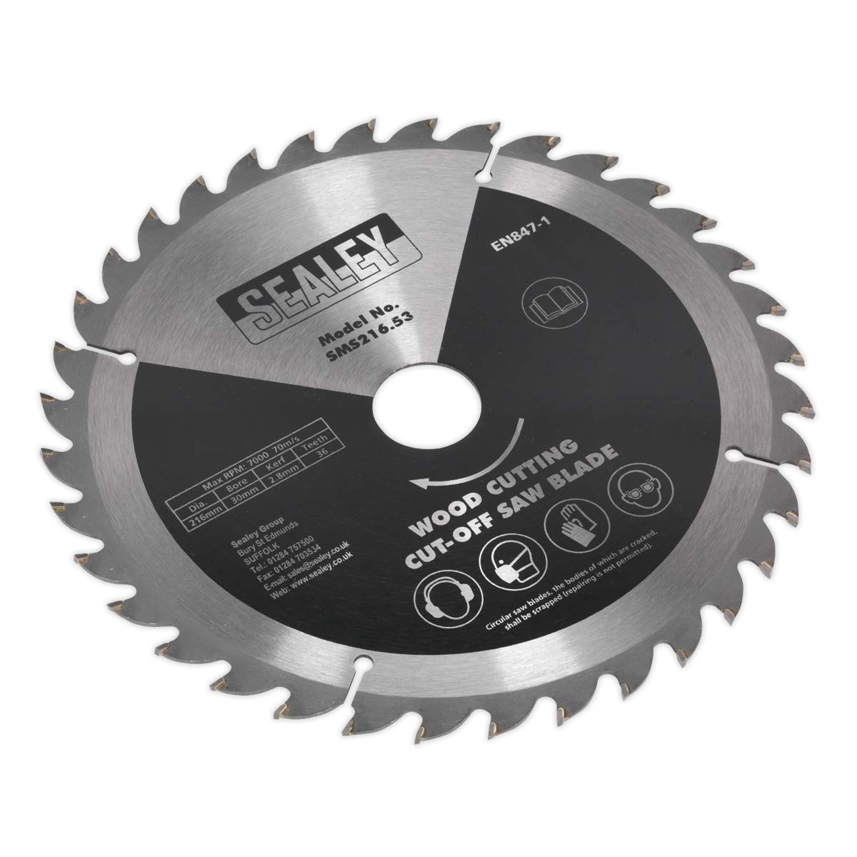 Lame de scie Ø216 mm à 36 dents pour des découpes de bois fluides