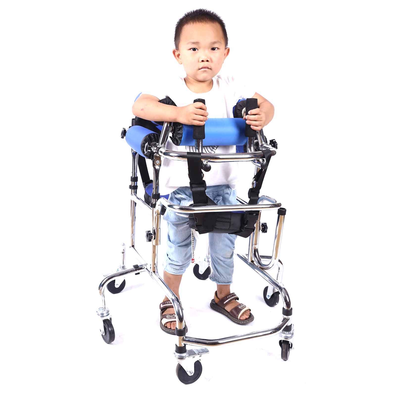 Pomoce do chodzenia dla osób niepełnosprawnych przenośny chodzik dla dzieci porażenie mózgowe niepełnosprawność rehabilitacja lekki aluminiowy rollator z regulowaną wysokością siedziska