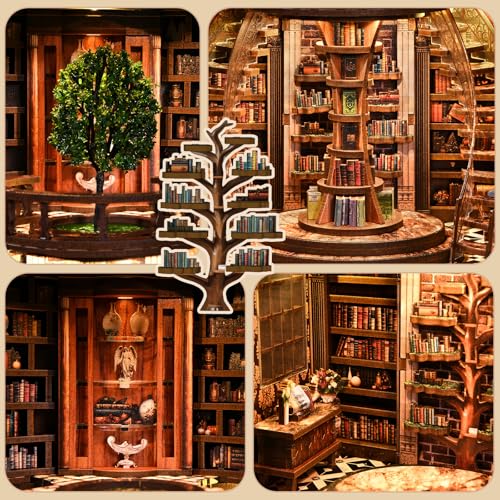 DIY Miniature House Kit, Book Nook Kit, 3D Wooden Puzzles Bookshelf Craft Kits, Dollhouse Kit with LED Light, Mini Building Kit for Adults Teen to Build (Dreamy Bookstore) by ANTREATU - Image 6