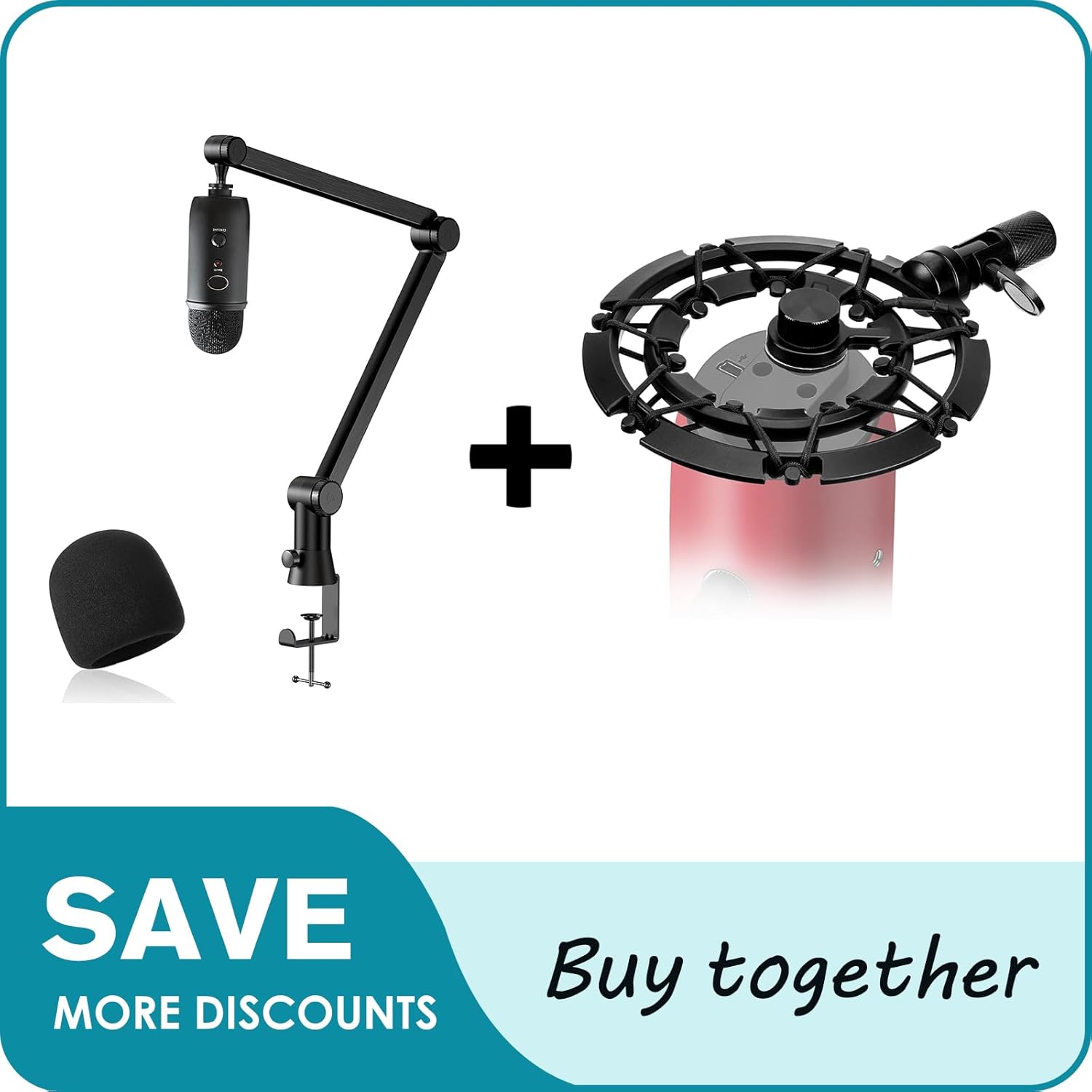 YOUSHARES Blue Yeti Microphone Arm + Blue Yeti Shock Mount