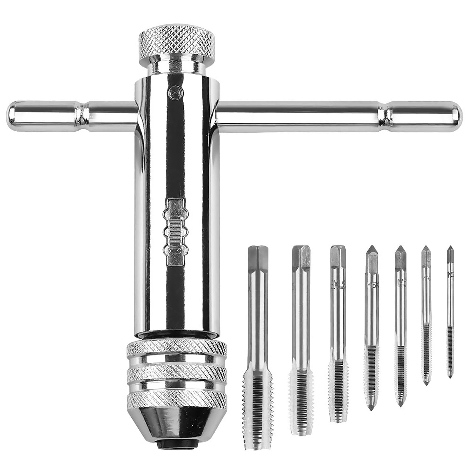 Set di Chiave a Cricchetto Maschi a Mano M3 M4 M5 M6 M8 per Filettare