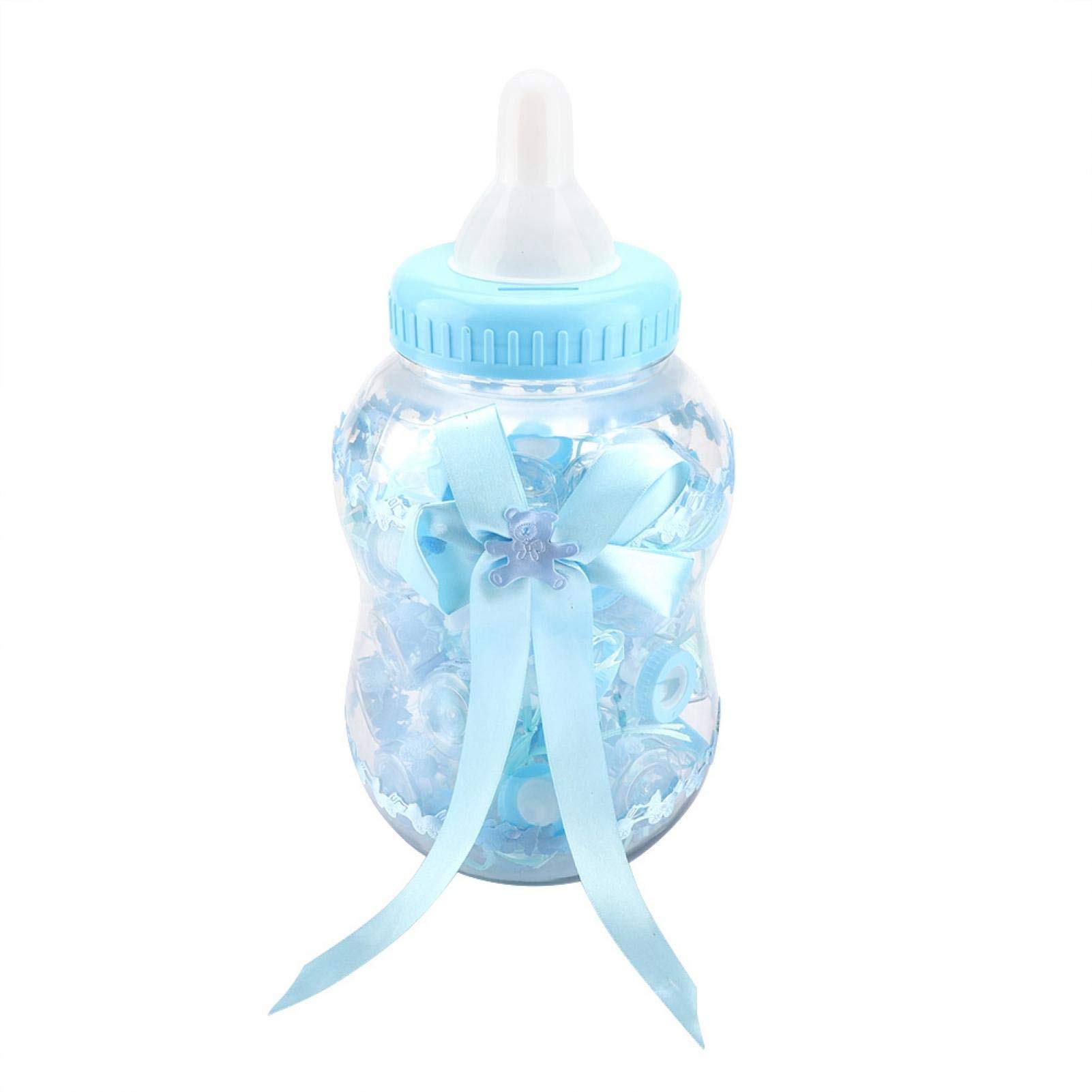 30 Pezzi biberon gigante con mini biberon azzurro Bottiglia di Caramelle Mini Bottiglia di Plastica per Regali Compleanno Baby Shower Decorazioni pe Battesimo Nascita Comunione(Blu)