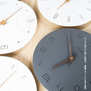 Amazon.co.jp: Deerman 壁掛け時計 おしゃれ 静音 軽量 フラット