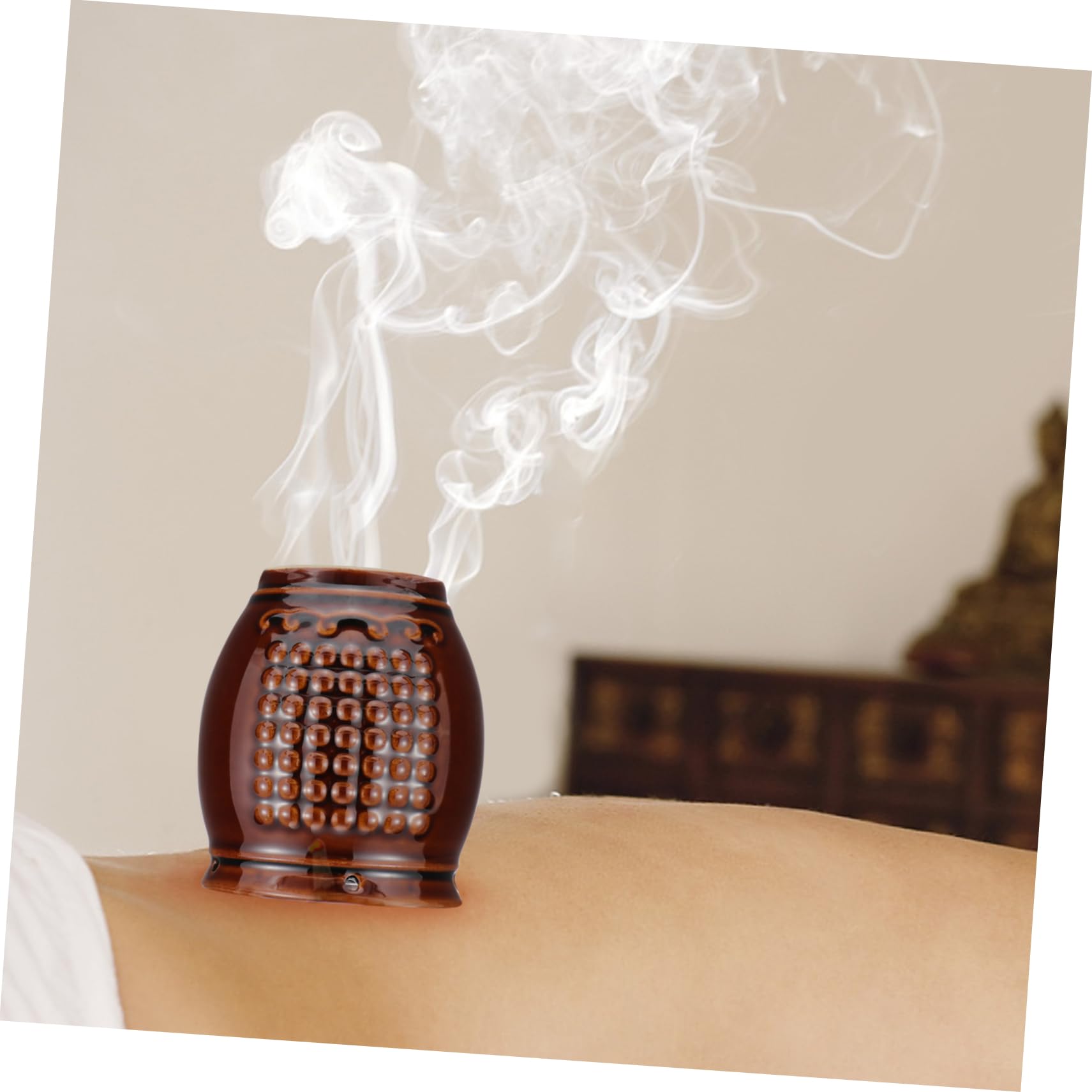 COLLBATH Ceramic Moxibustion Pot Moxibustion Box Scraping Cup Moxibustion Aaratus for