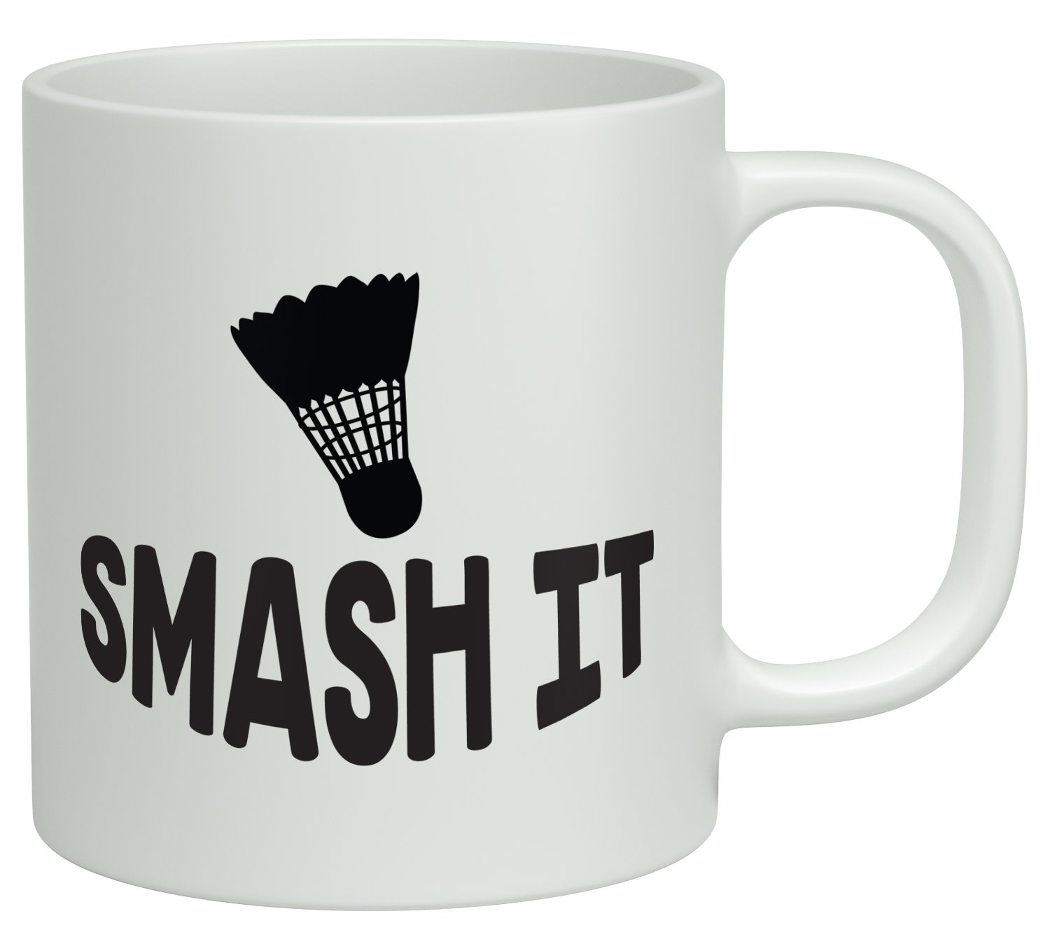 Shopagift Smash It Badminton White 10oz Novelty Gift Mug Cup