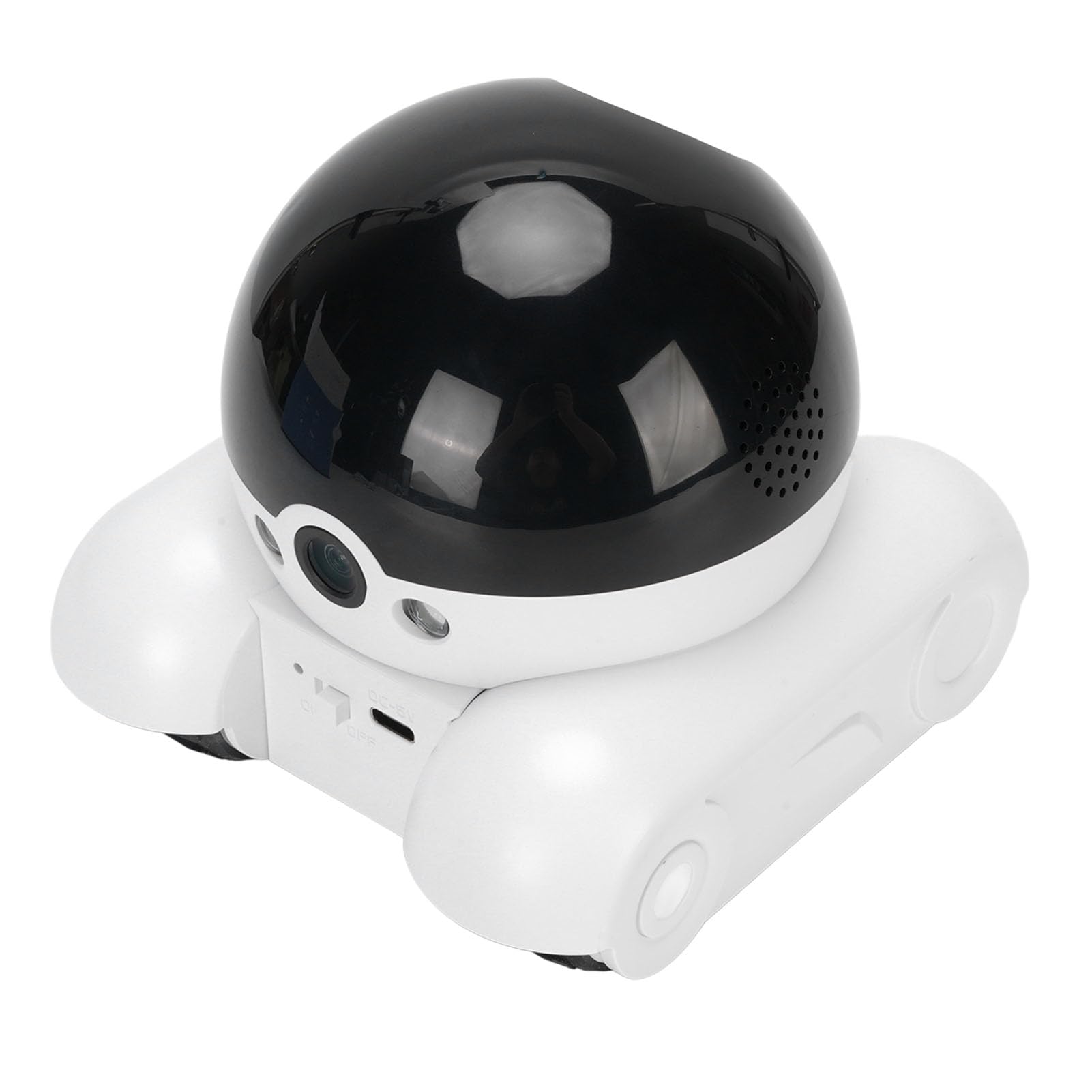 ASHATA Telecamera di Sicurezza Domestica a Doppio Obiettivo 1080P con Ruote Cingolate, Controllo Tramite APP, per Monitoraggio Interno, Tracciamento Animali (128G 400W)