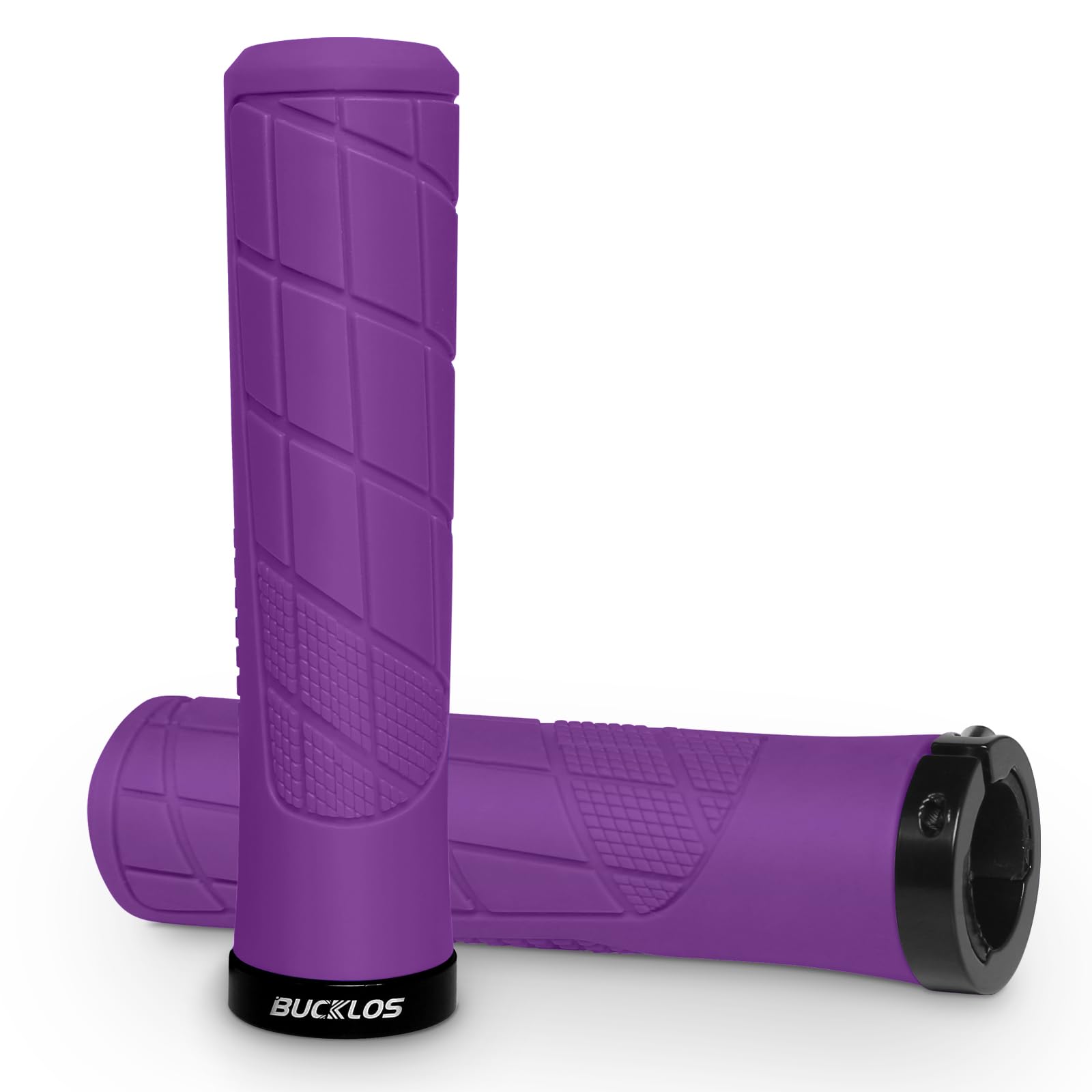 AEYINO Bike Handlebar Grips - Ergonomic Mountain Bike Grips With Single Lock-on, Comfortable Rubber Anti-Slip Handle Grips, Bicycle Handle Bar for 22.2mm MTB, BMX, Scooter Grips, City,Trekking,Cruiser