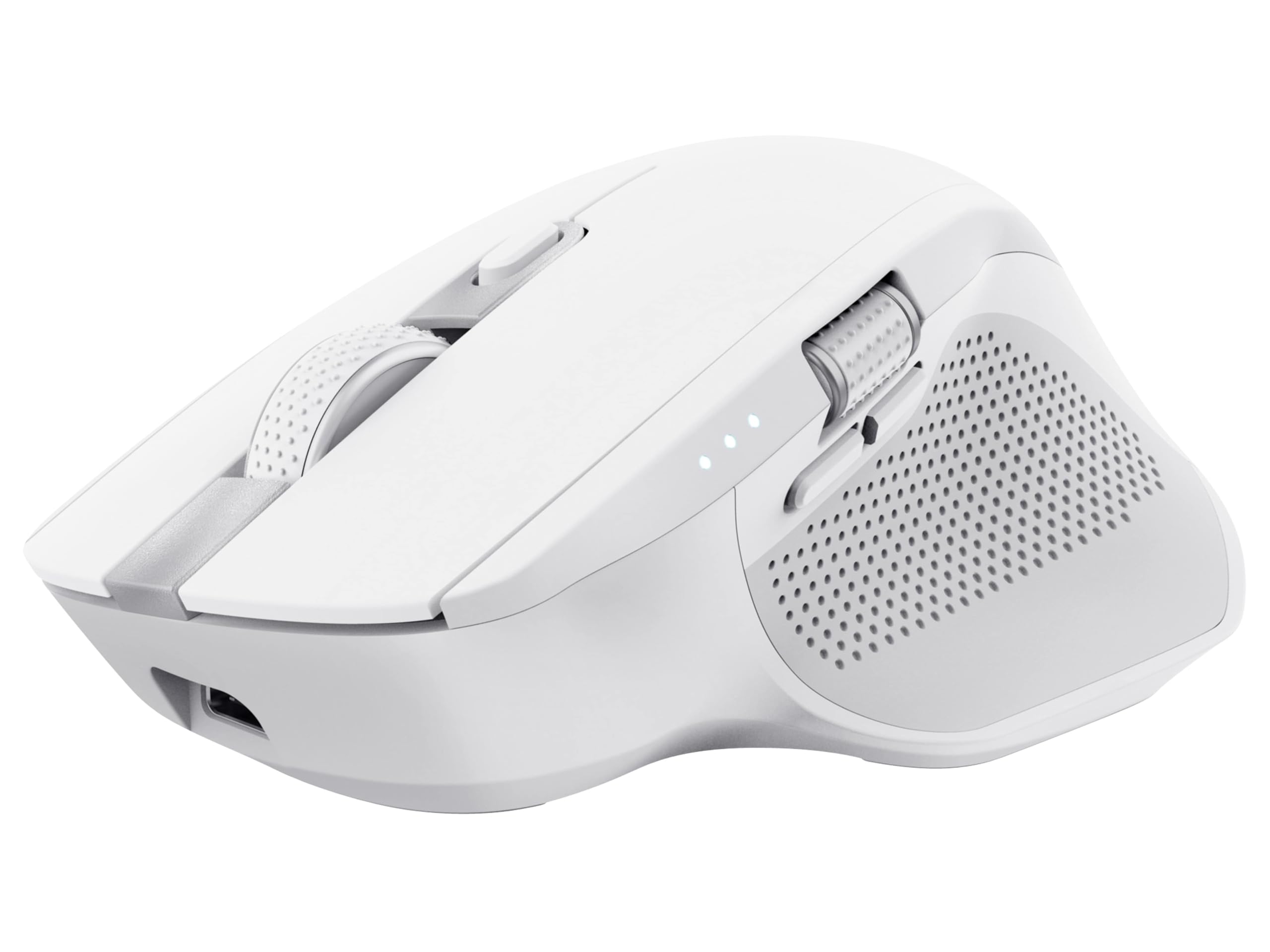 TrustOzaa+ Bluetooth Wireless Mouse + 2.4GHz, Multi-Device Silent Mouse, Side Wheel, 60% Recycled Plastics, Rechargeable Bluetooth Mouse for Mac Laptop, White