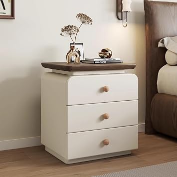 Night Stand, Bedside Table, Modern Side Table, Bed Side Table, no Installation, for Bedroom Living Room SofaWhite,45cm